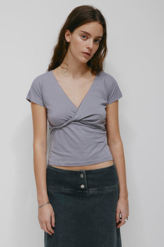 Women's Dalila Twist Top in Dusty Grape