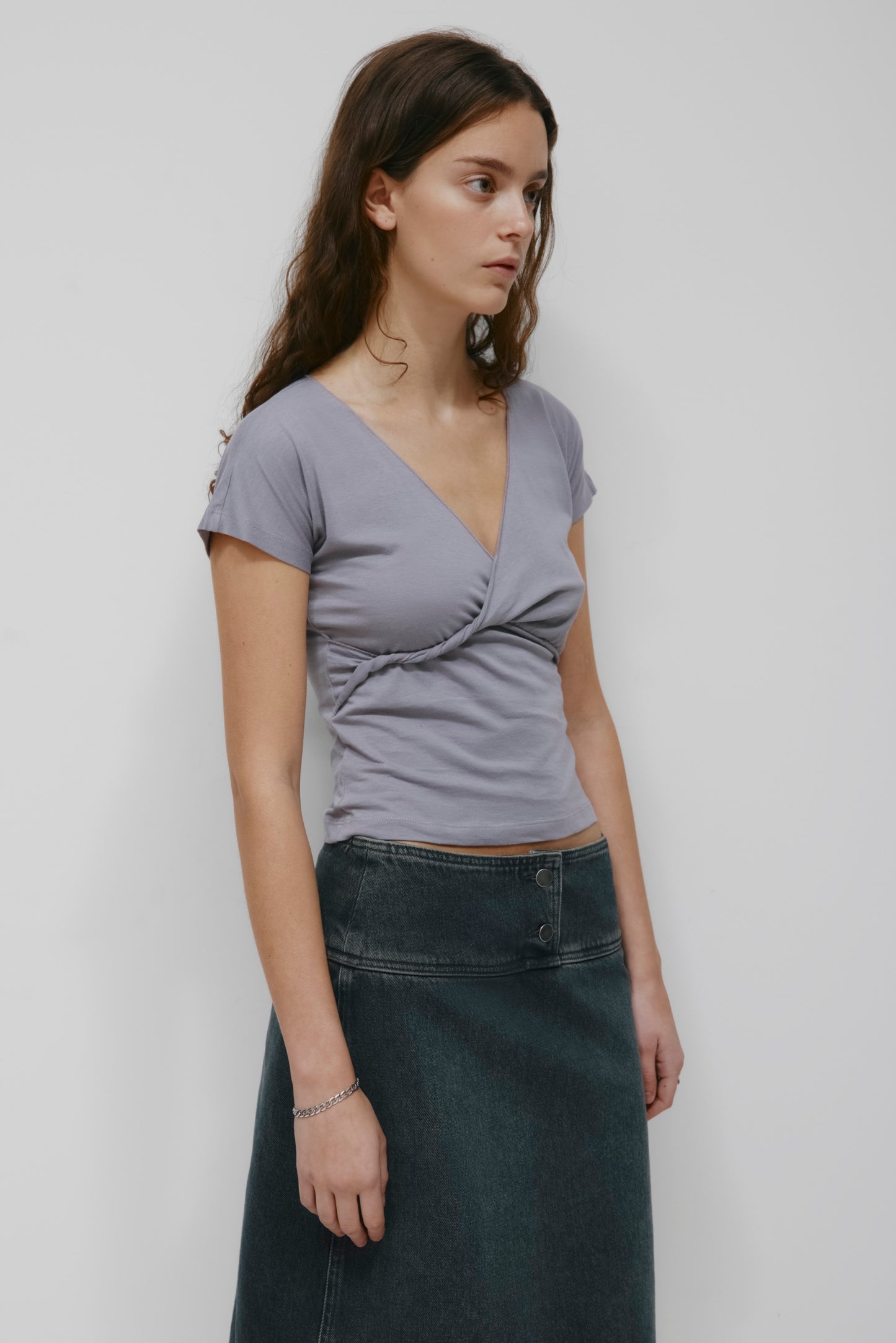 Women's Dalila Twist Top in Dusty Grape