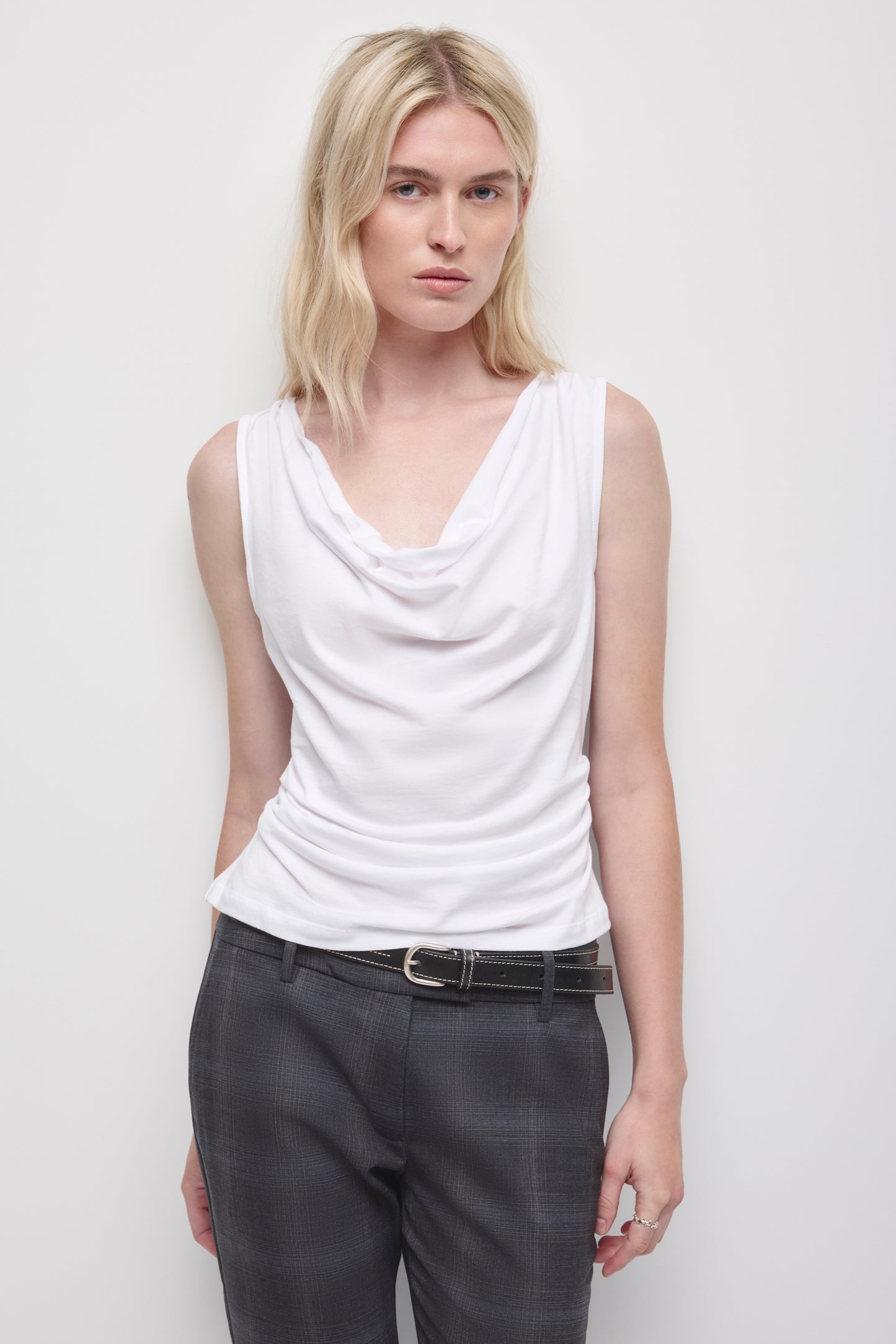 Women's Draped Tank in White