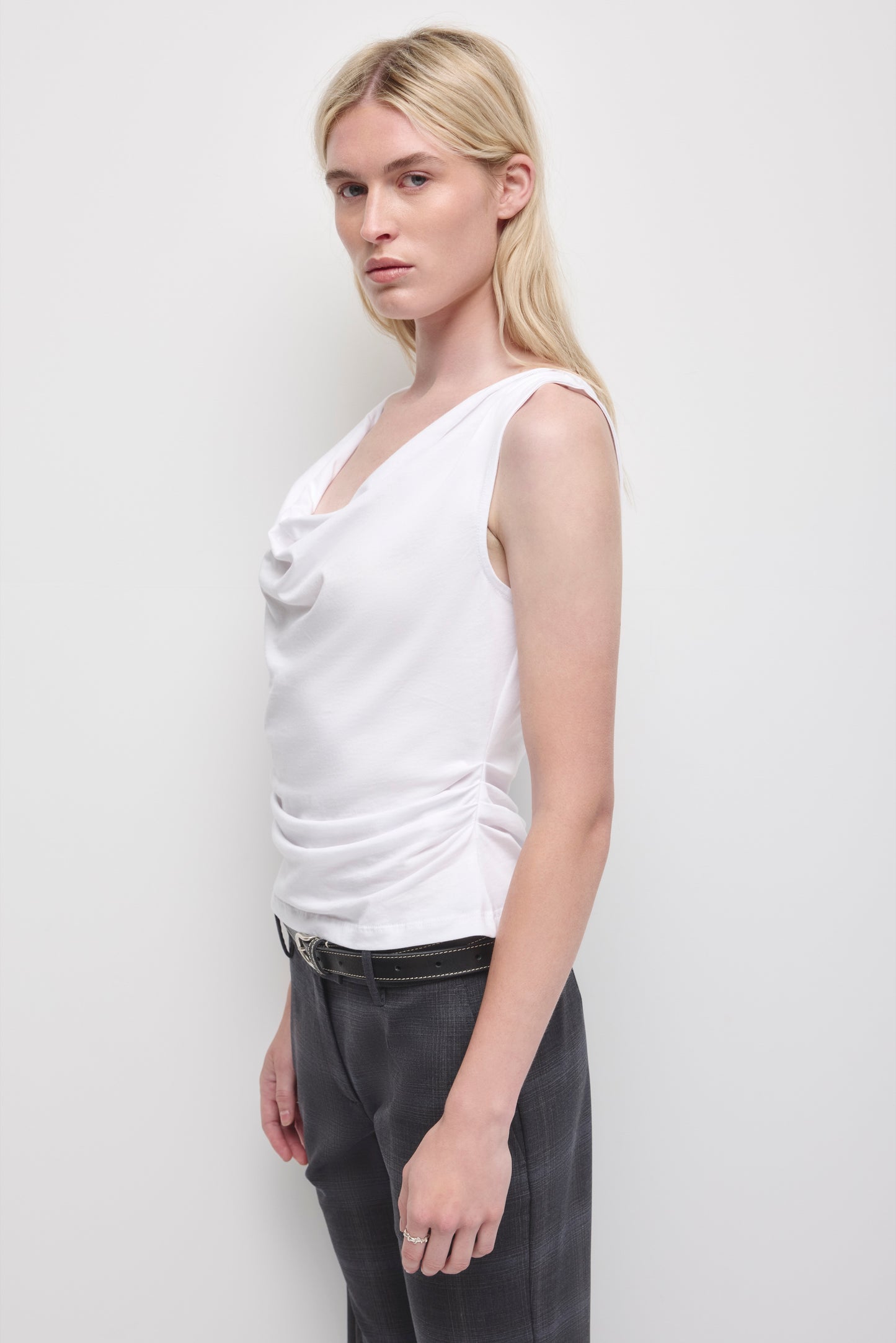 Women's Draped Tank in White