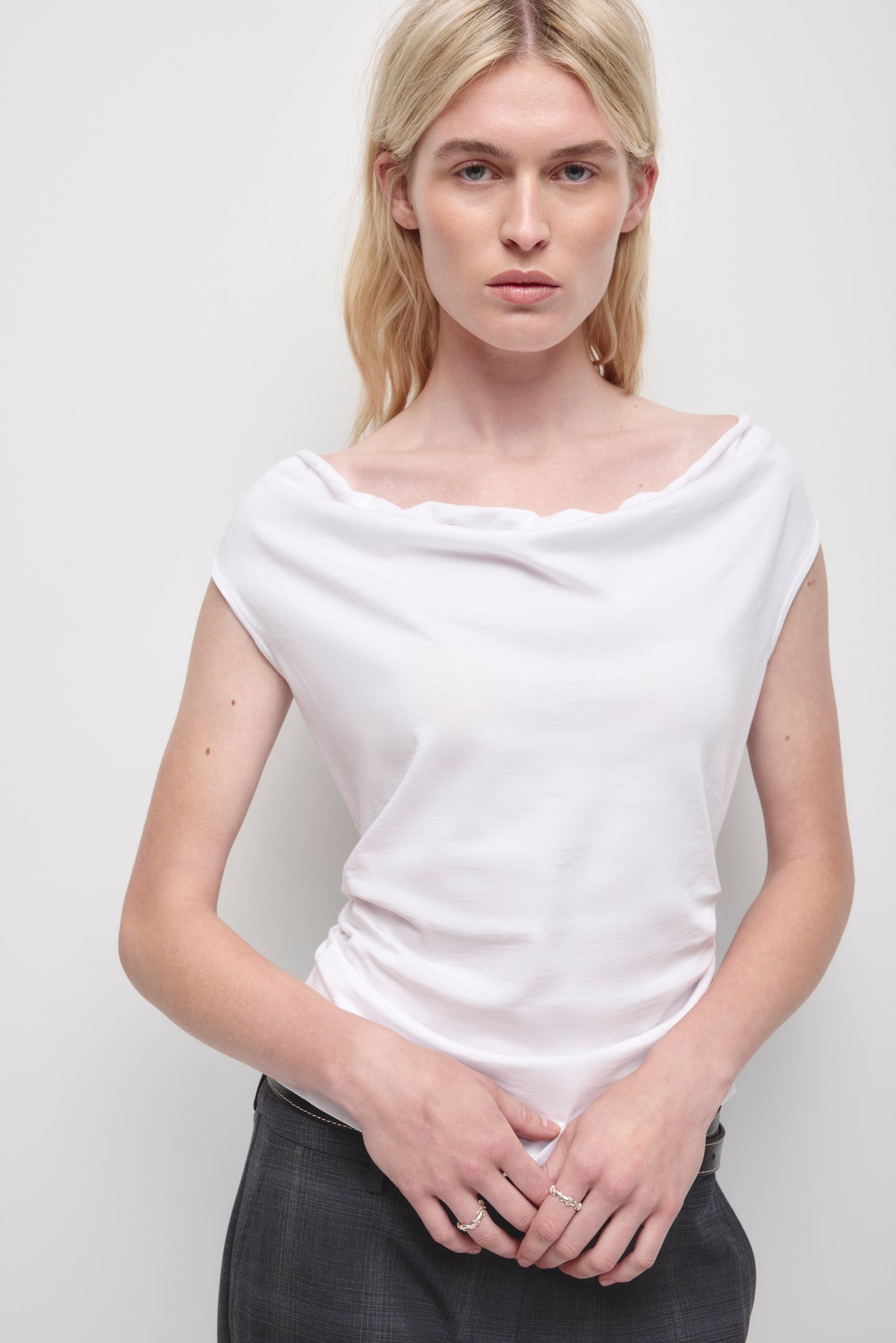 Women's Draped Tank in White