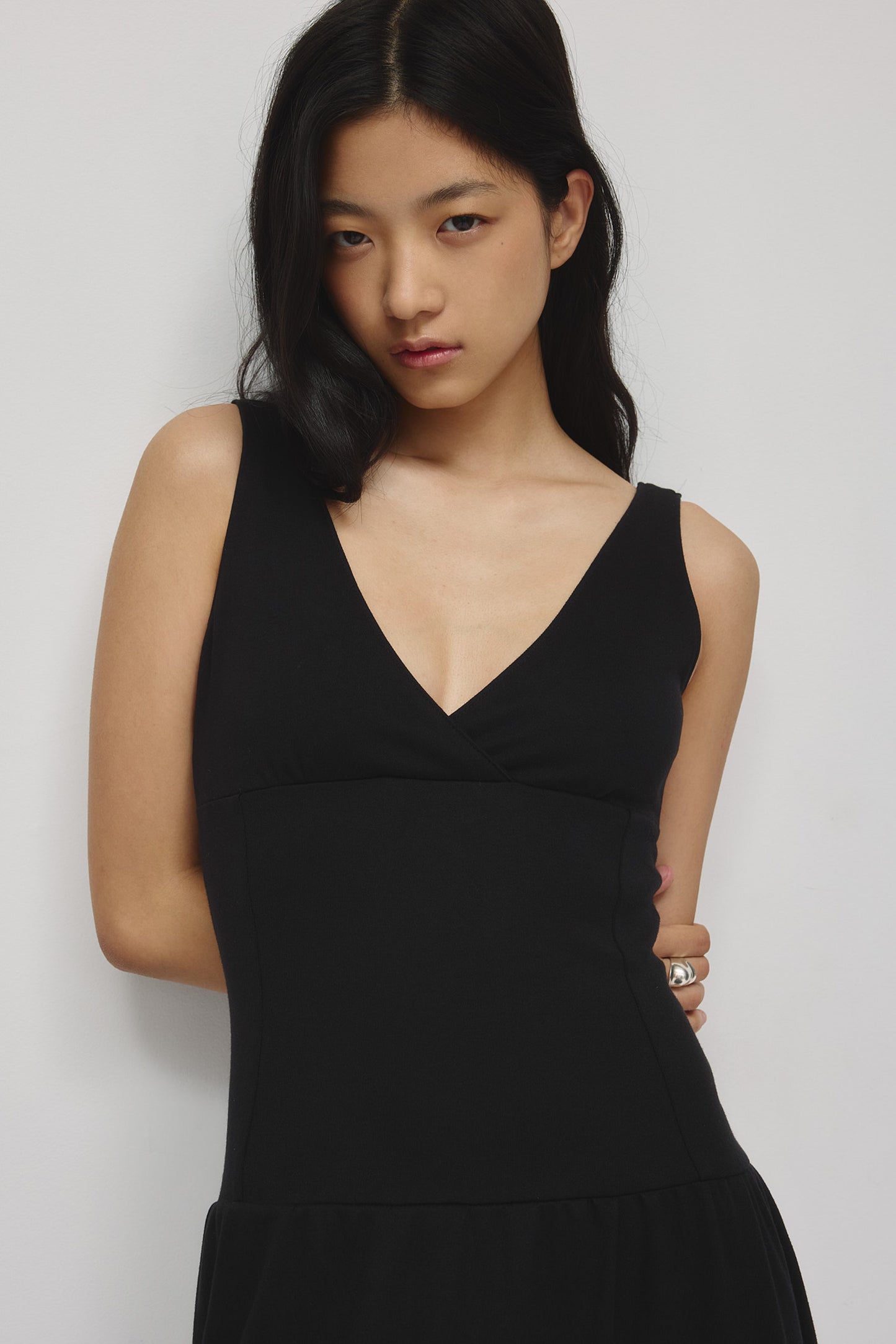 Women's Drop Waist Tank Dress in Black