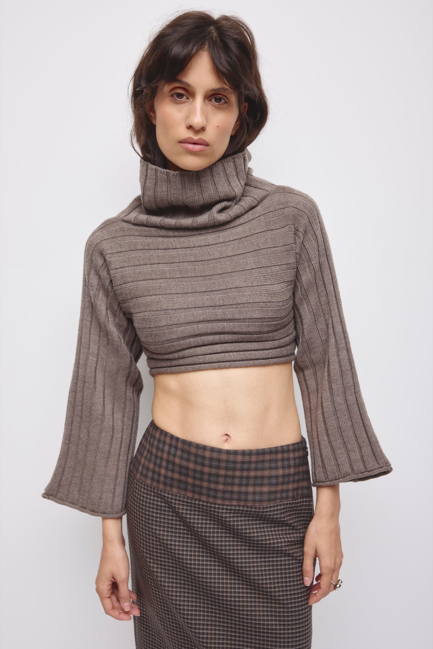 Women's Elina Convertible Sweater in Dark Taupe Mix