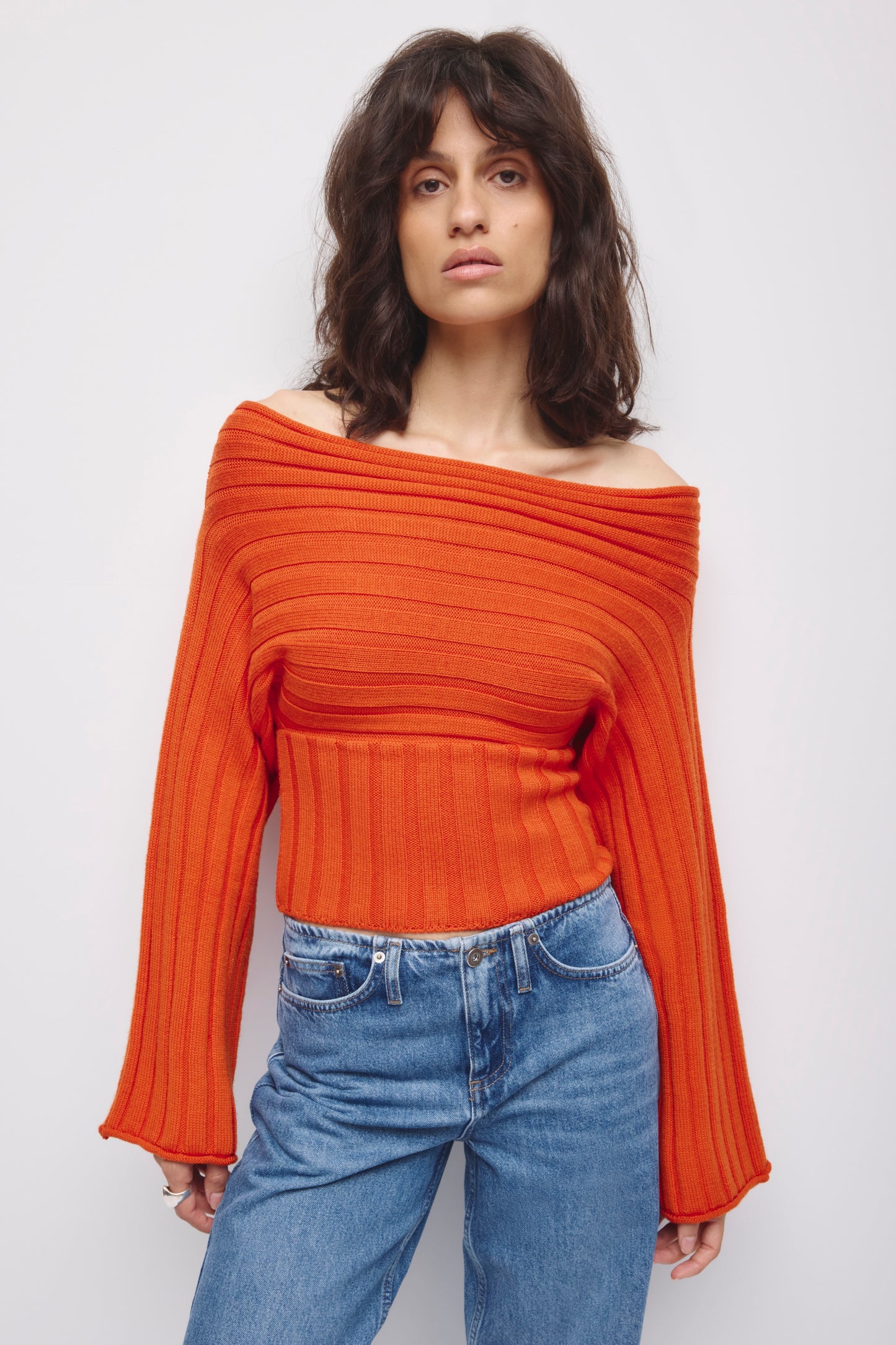 Women's Elina Convertible Sweater in Persimmon