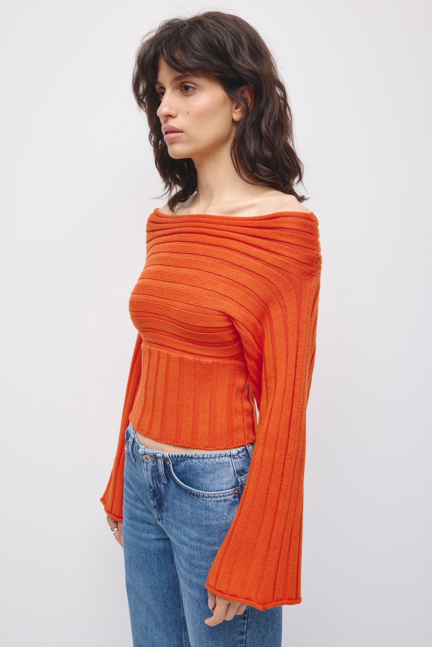 Women's Elina Convertible Sweater in Persimmon