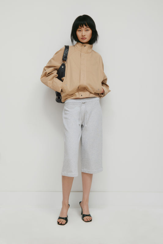 Women's French Terry Capri in Cloud Mix