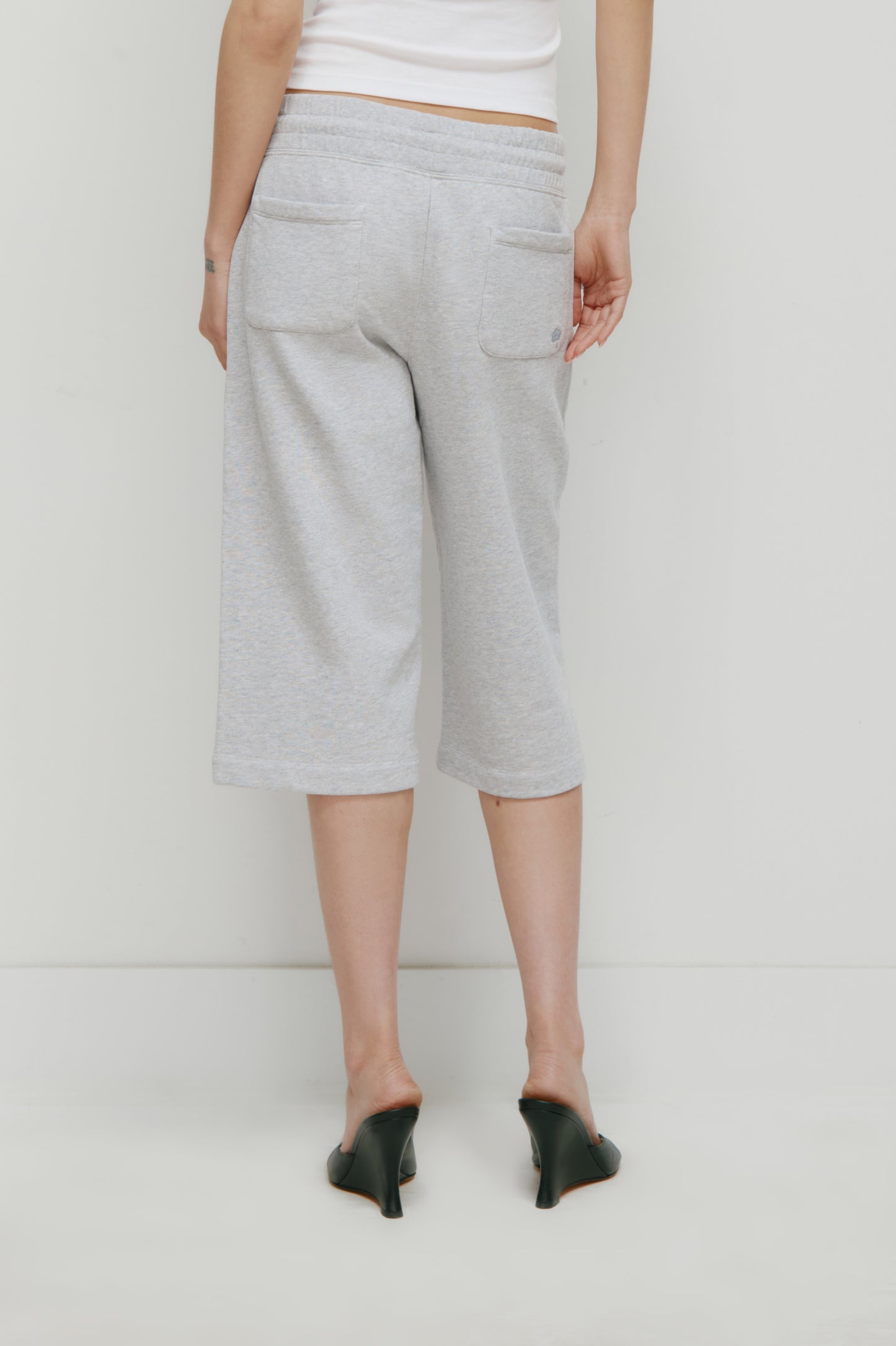 Women's French Terry Capri in Cloud Mix