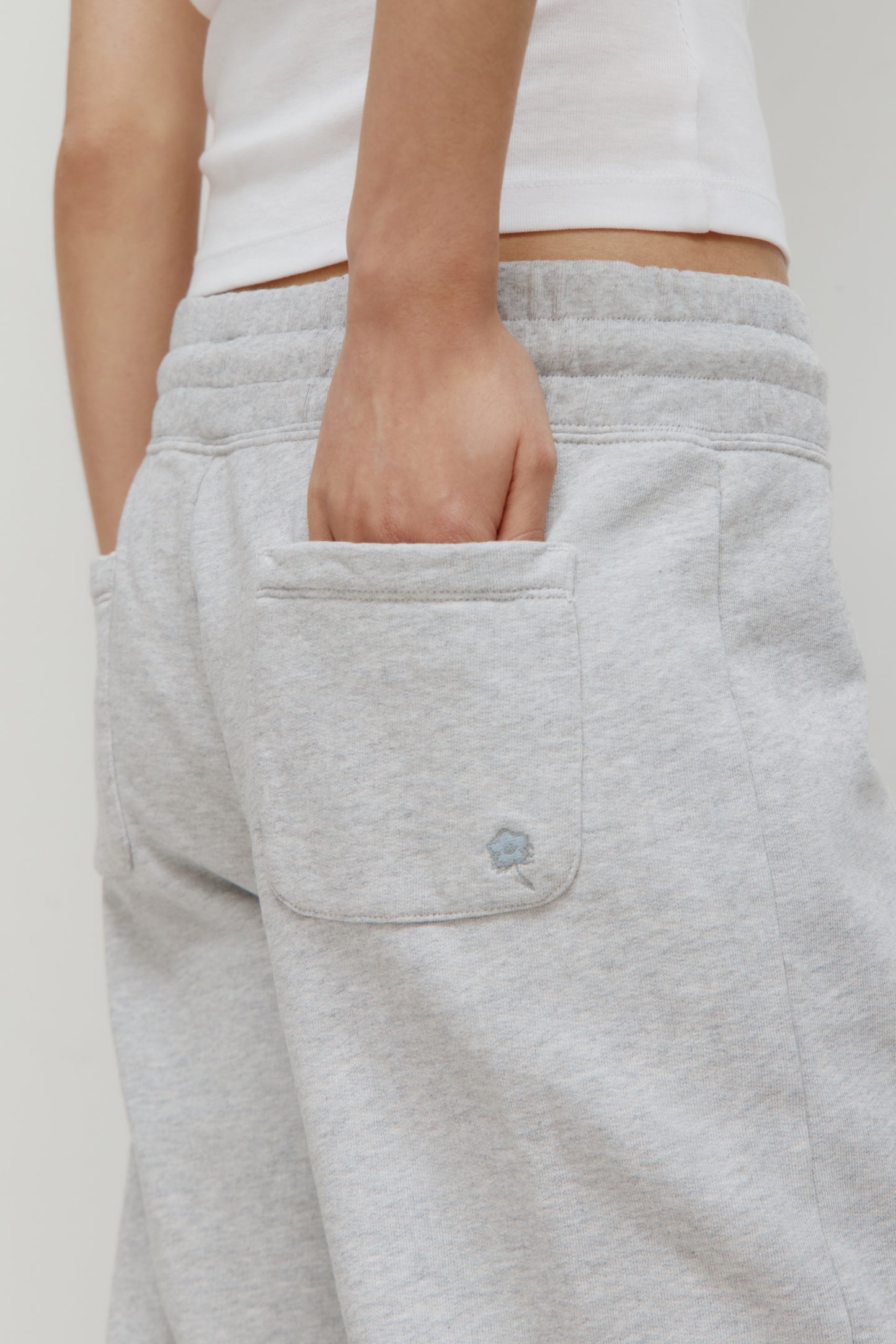 Women's French Terry Capri in Cloud Mix