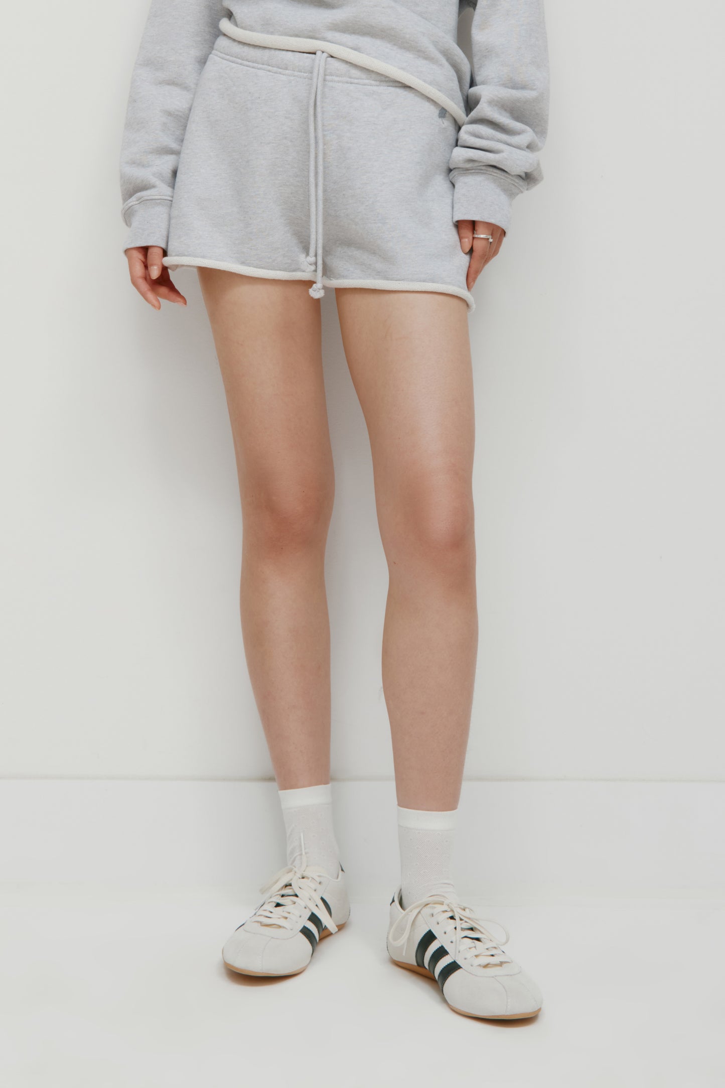 Women's French Terry Cutoff Mini Short in Cloud Mix
