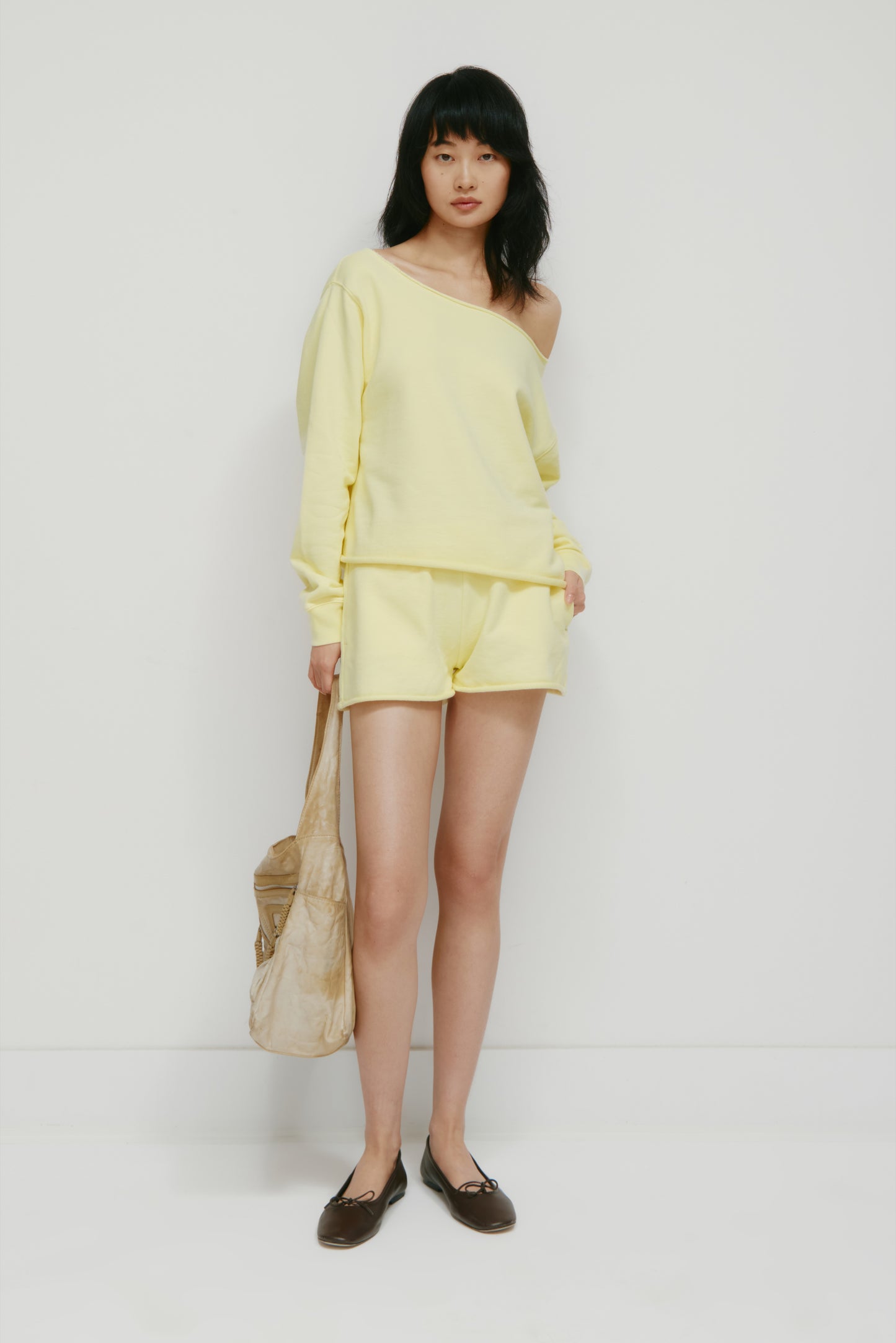 Women's French Terry Cutoff Sweatshirt in Sorbet