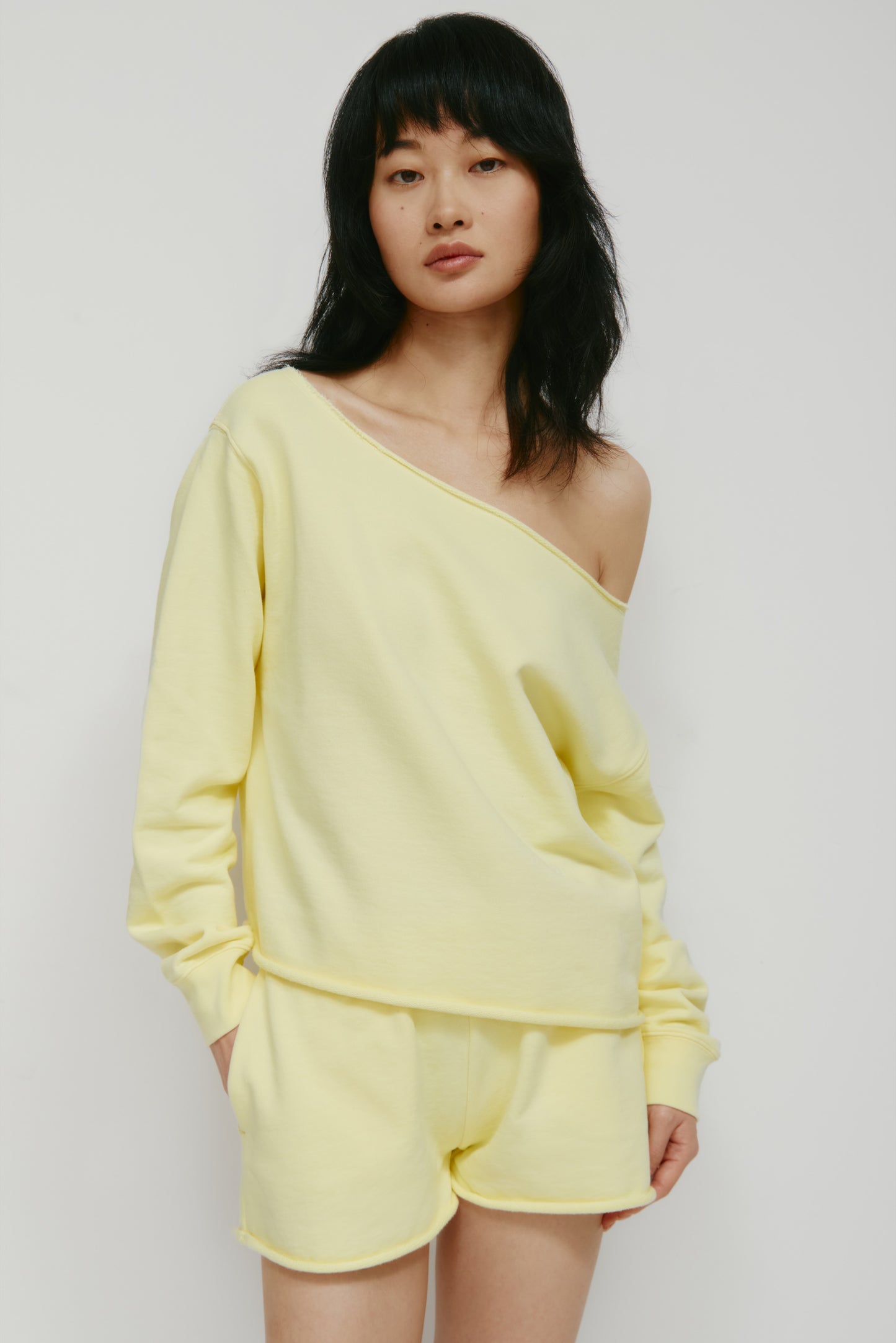 Women's French Terry Cutoff Sweatshirt in Sorbet