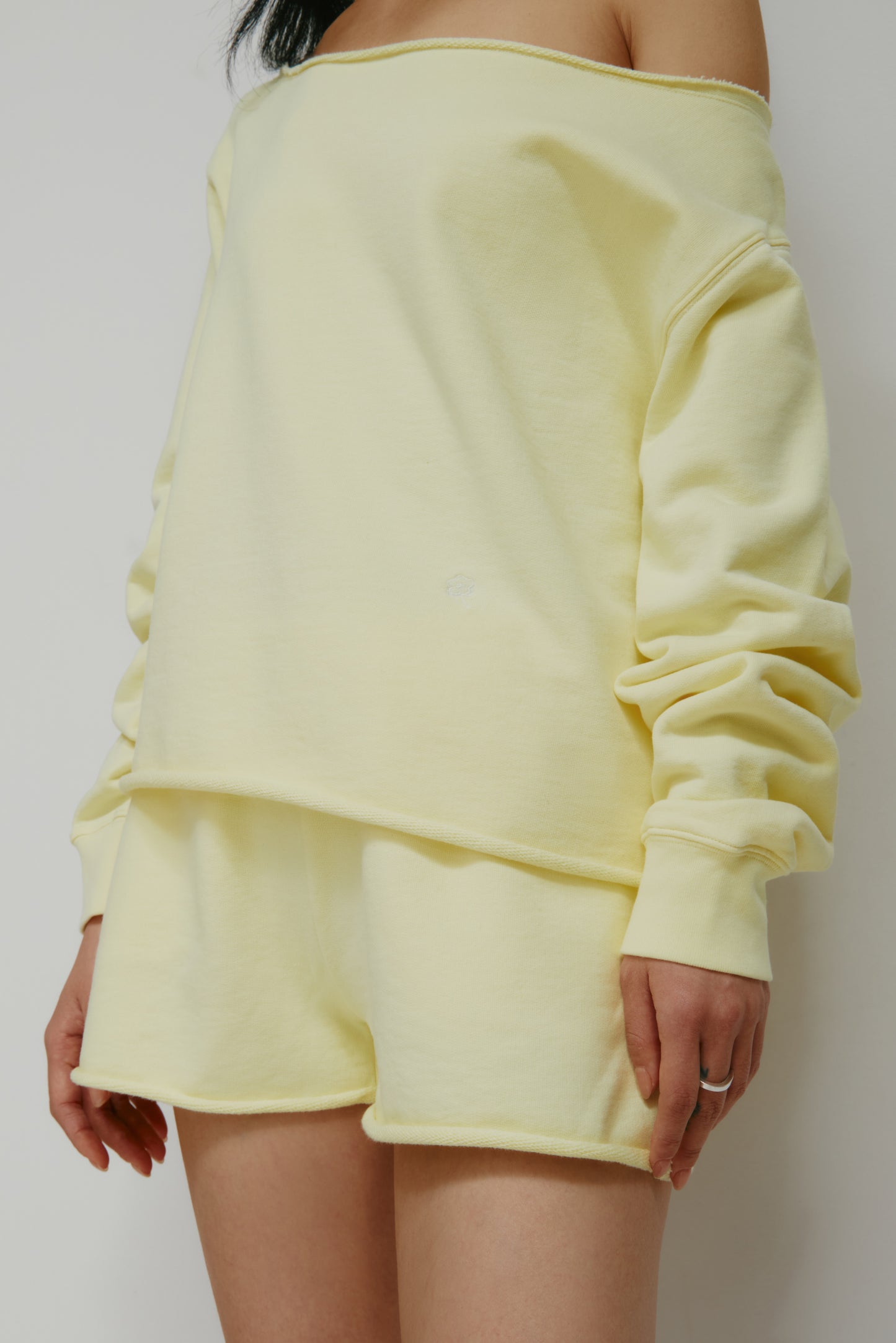 Women's French Terry Cutoff Sweatshirt in Sorbet