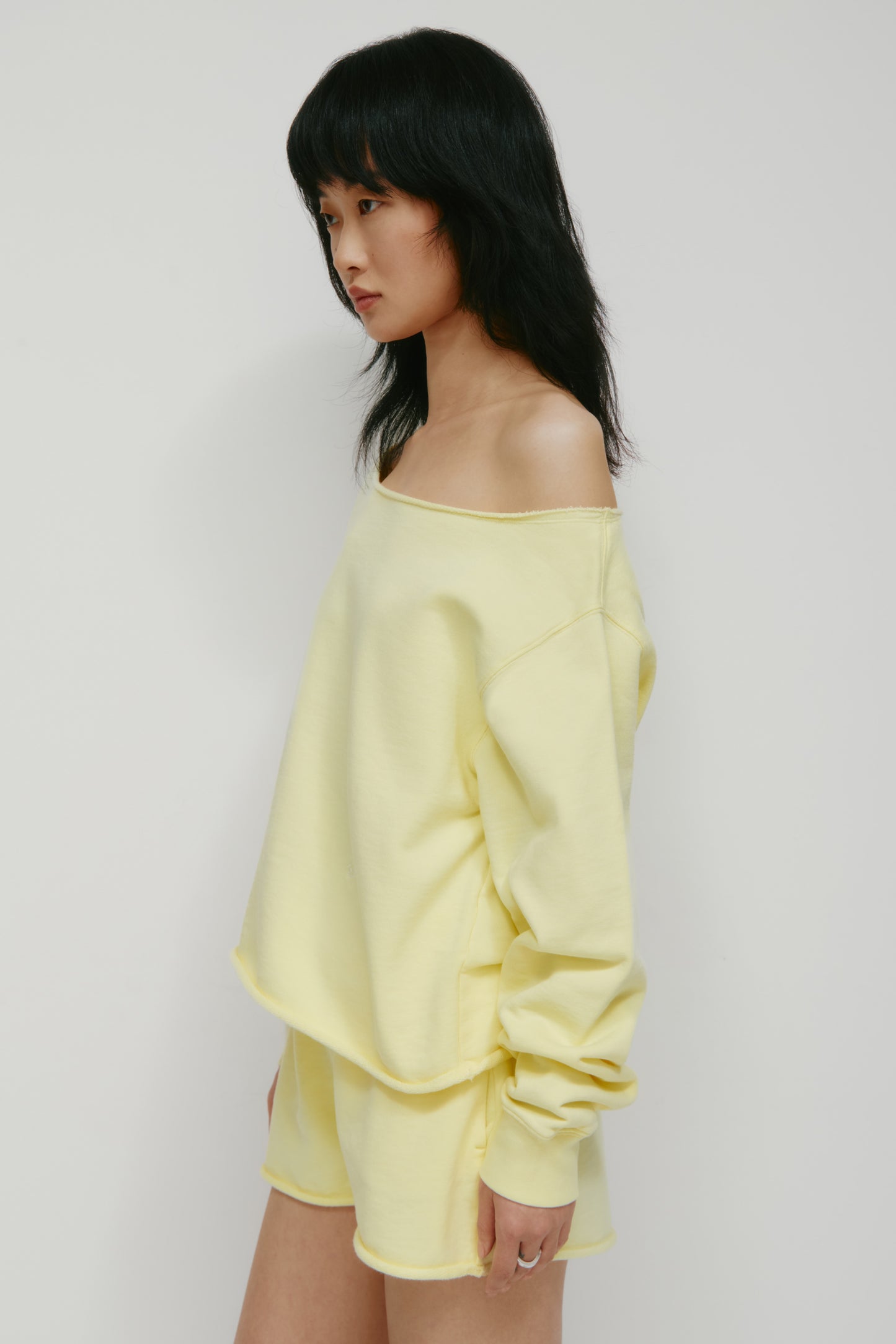 Women's French Terry Cutoff Sweatshirt in Sorbet