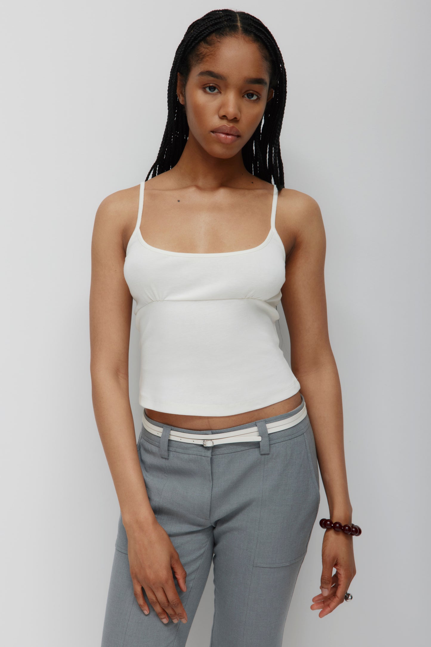 Women's Gathered Cami in Marshmallow