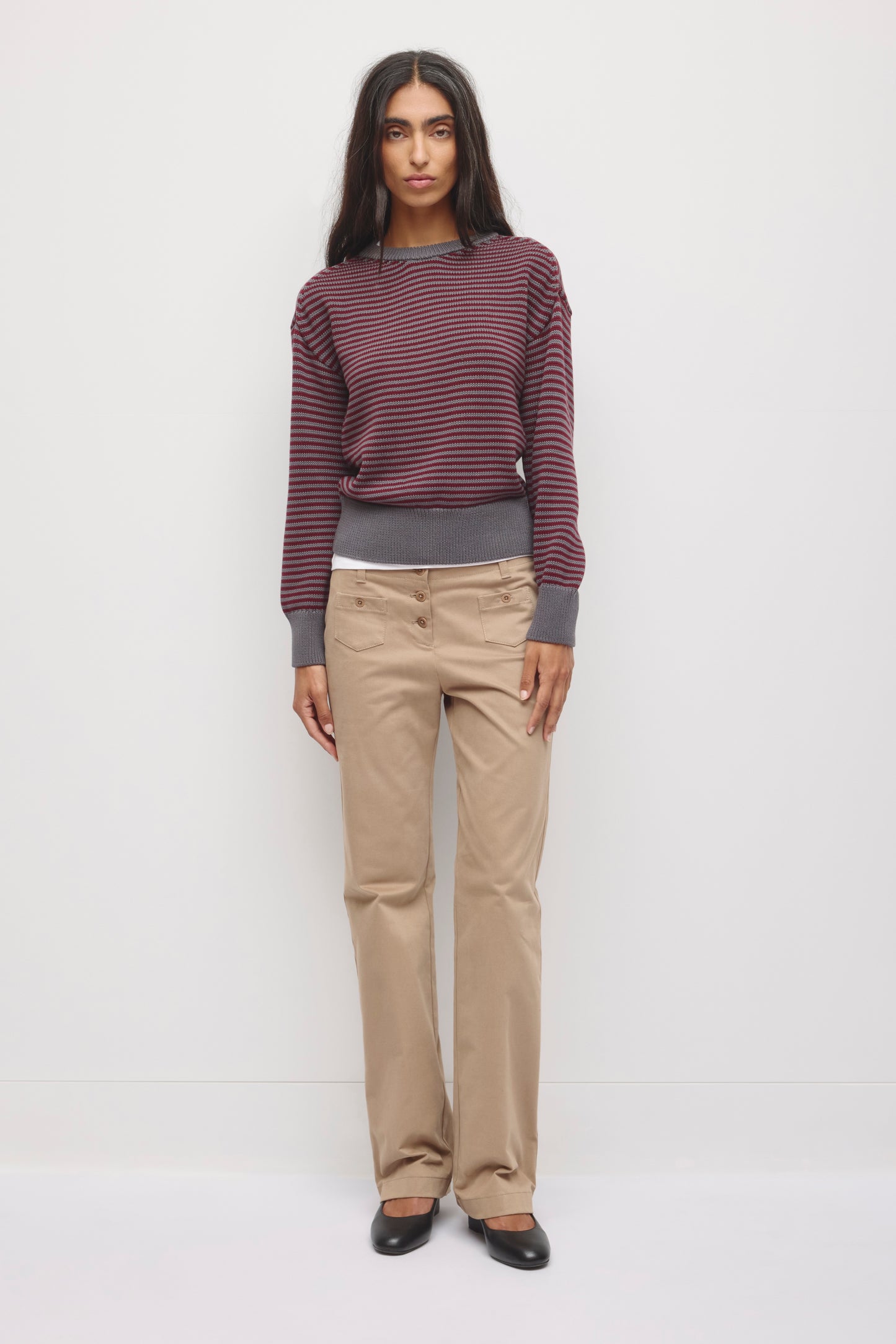 Women's Hamatah Sweater in Tawny Port/Thunderstorm