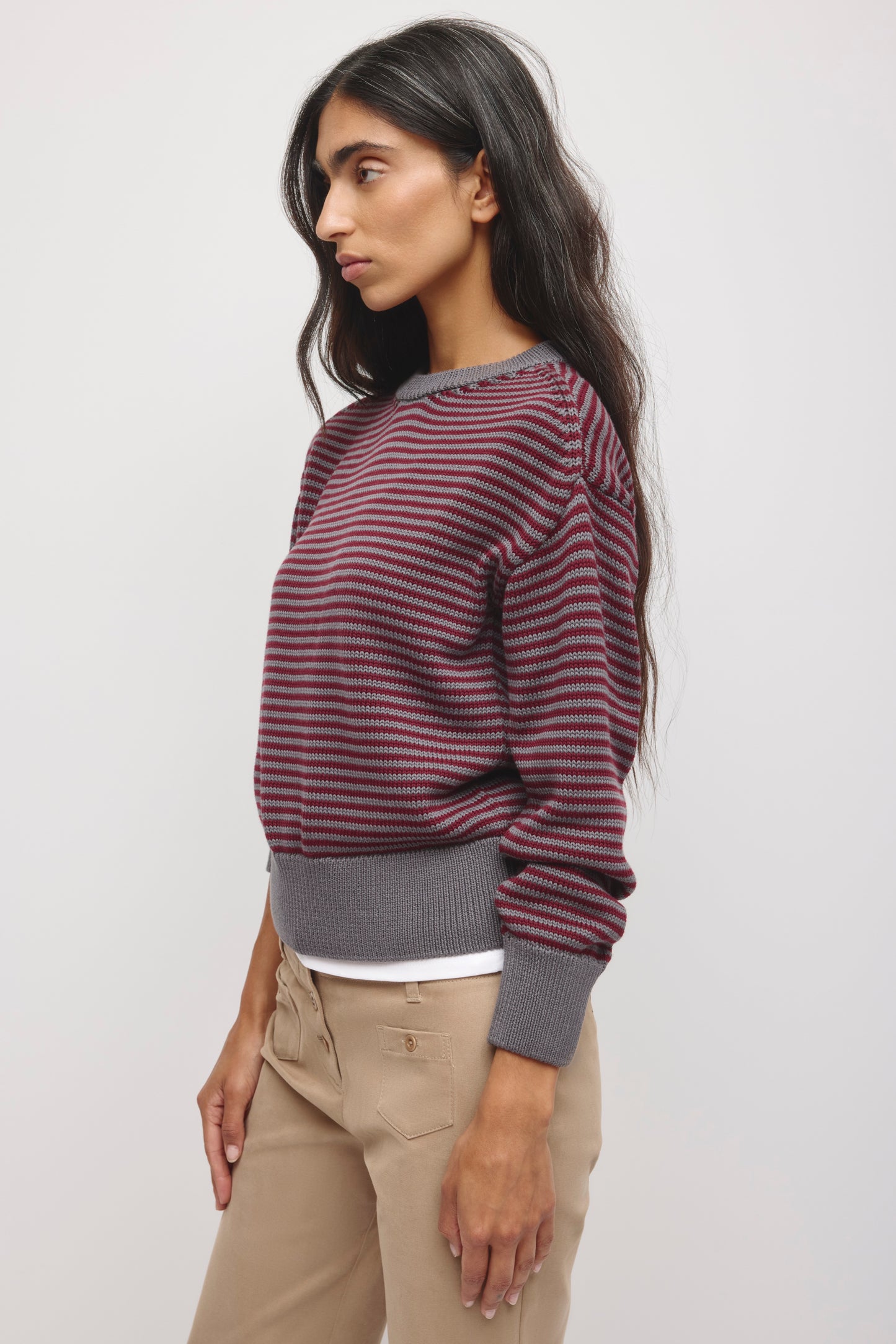 Women's Hamatah Sweater in Tawny Port/Thunderstorm