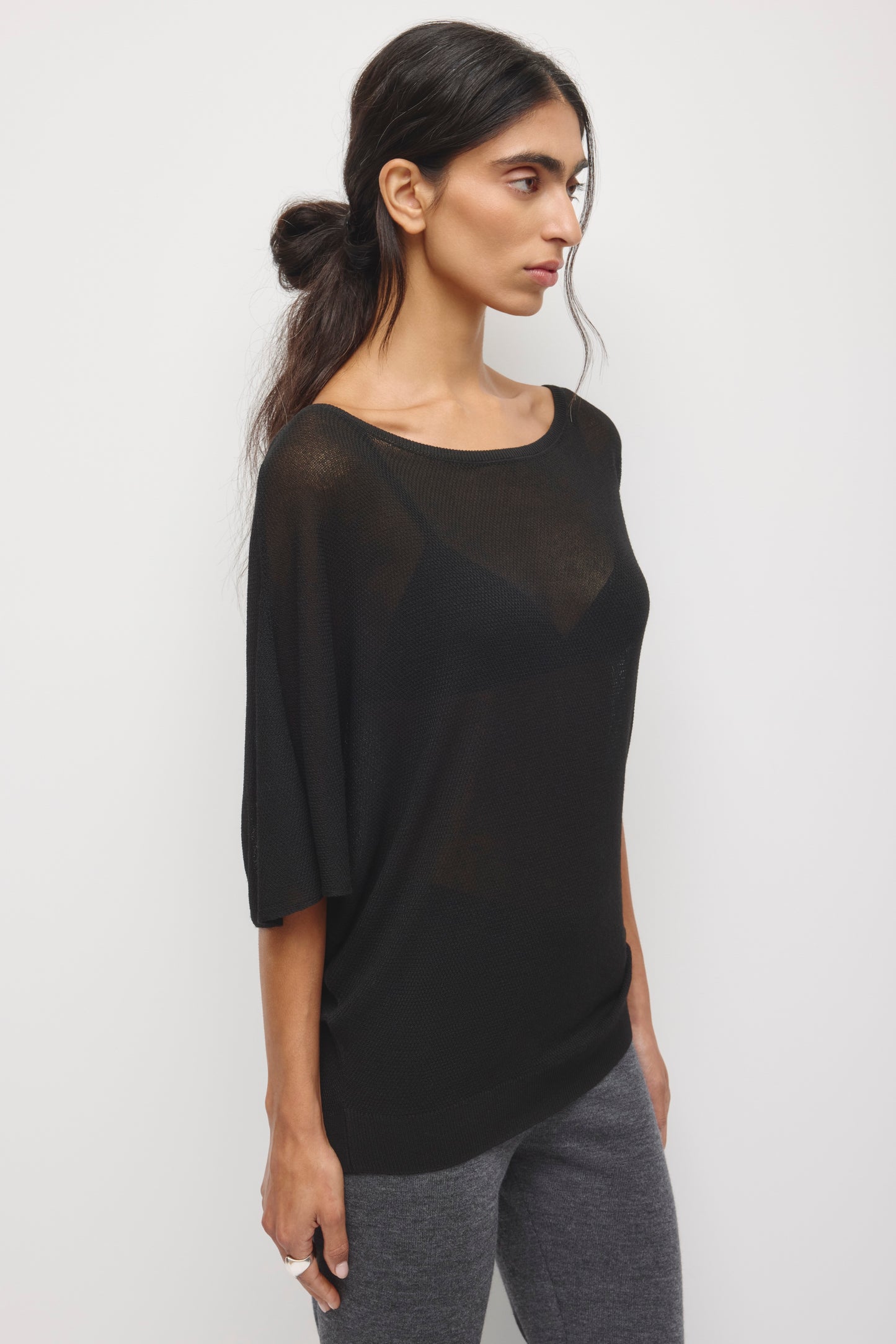 Women's Kenza Asymmetric Sweater in Black