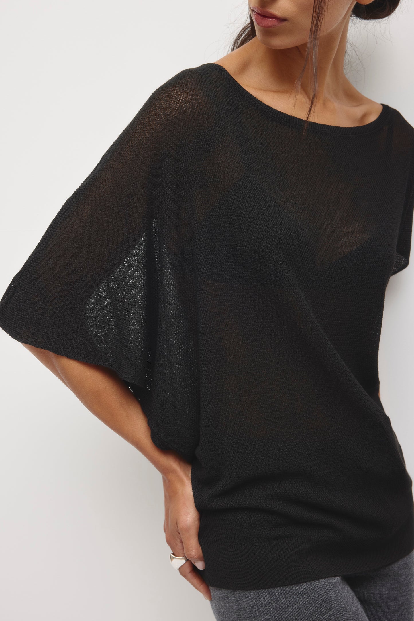 Women's Kenza Asymmetric Sweater in Black