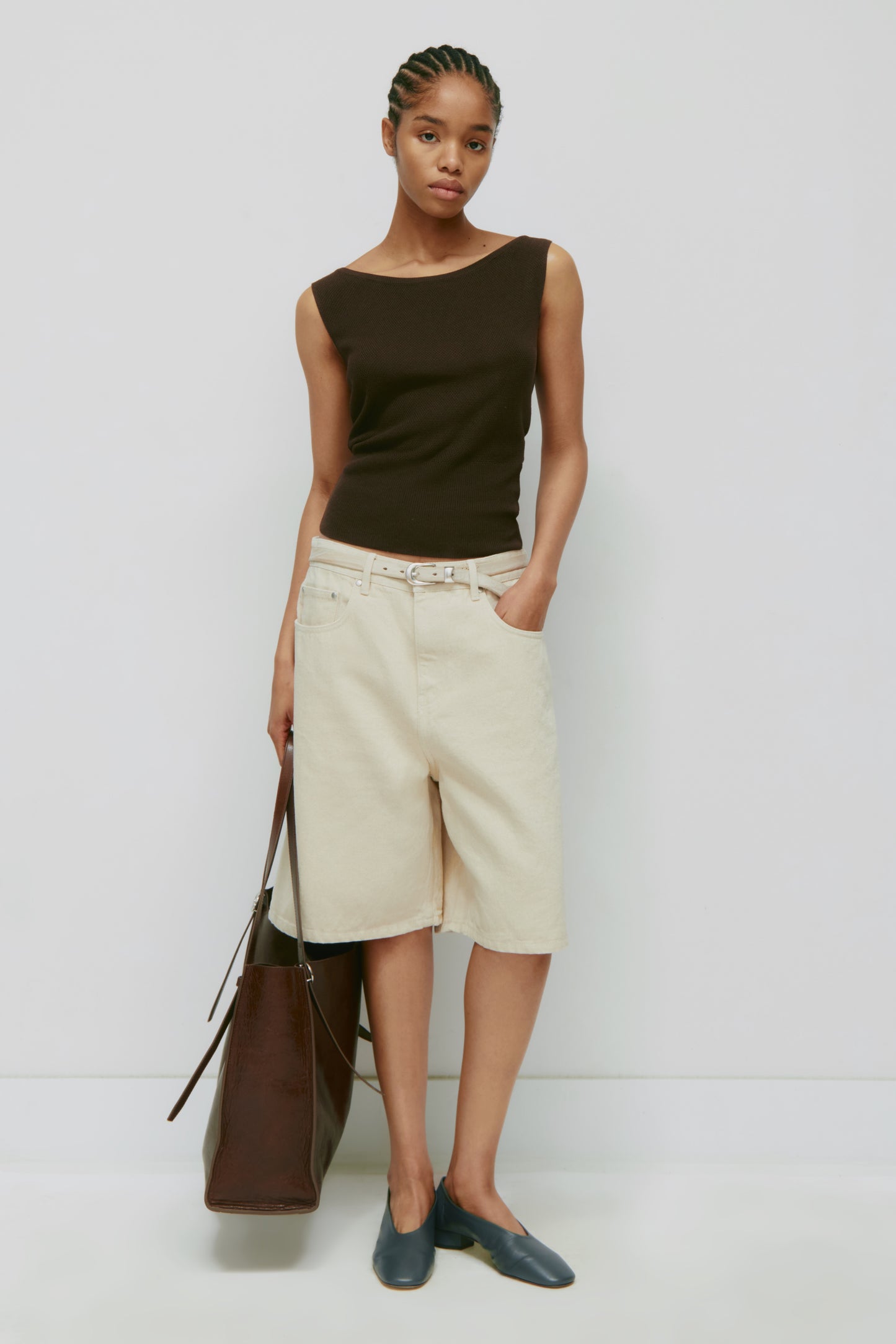 Women's Kenza Boatneck Tank in Cocoa