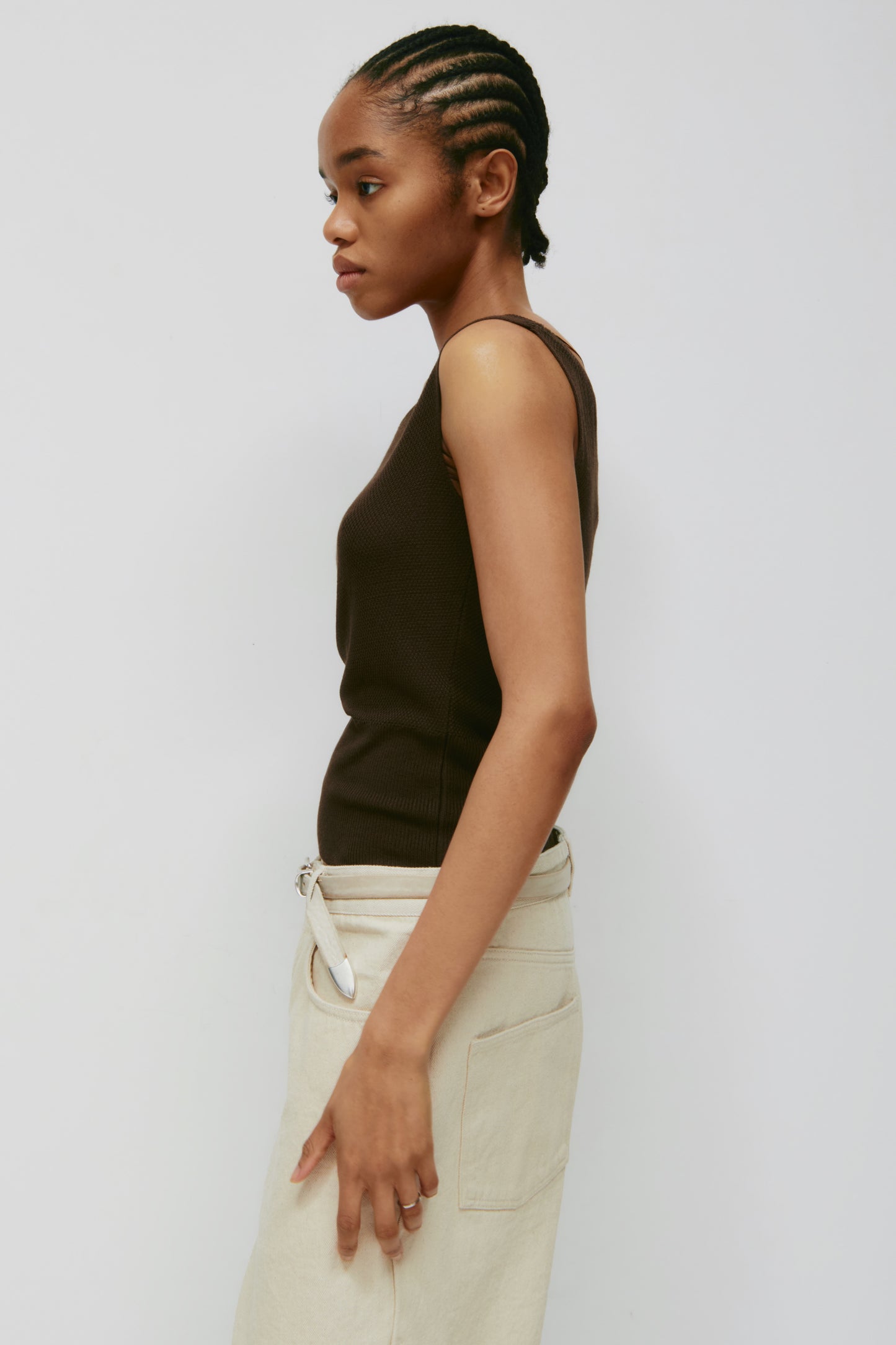 Women's Kenza Boatneck Tank in Cocoa