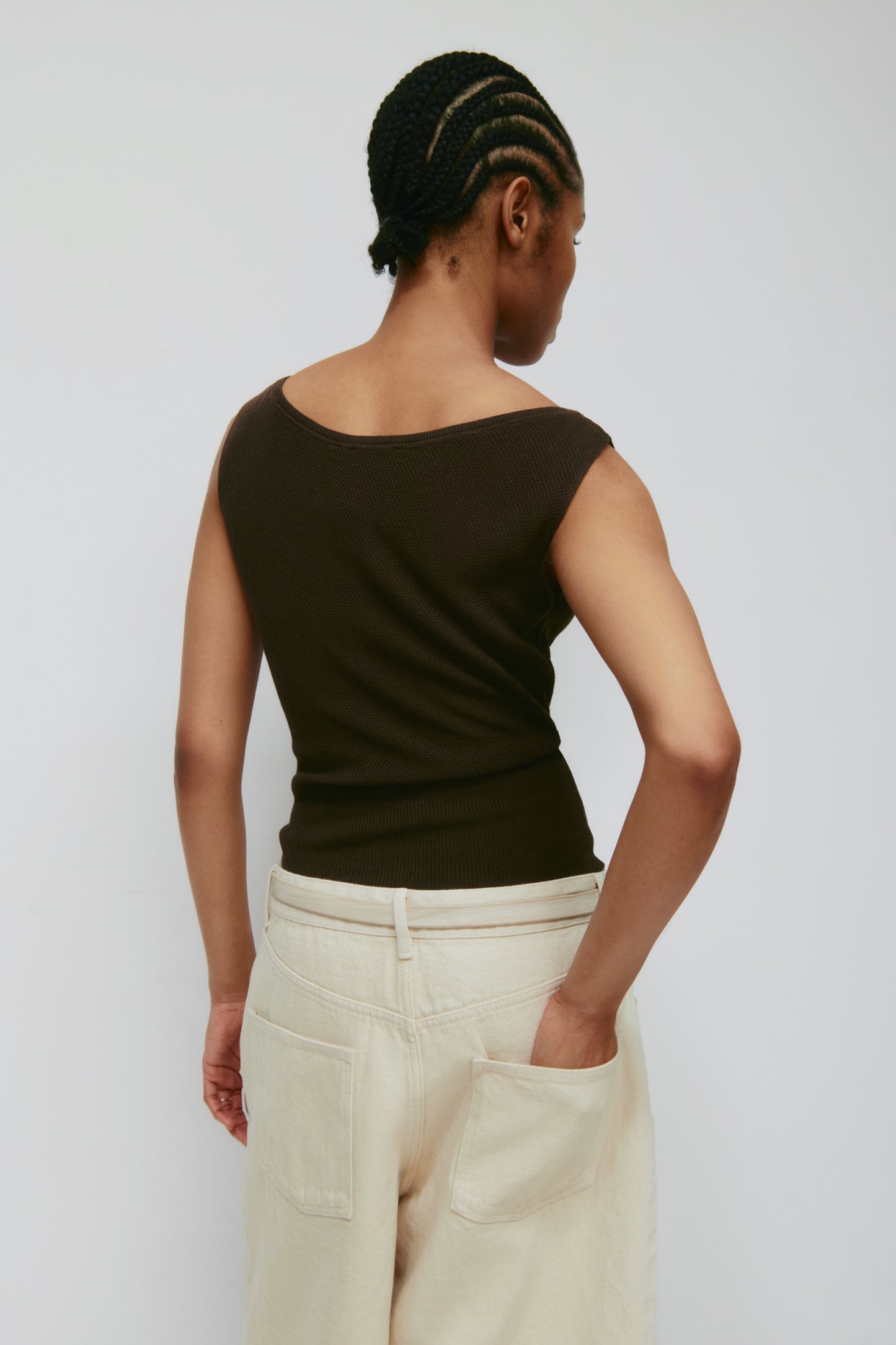 Women's Kenza Boatneck Tank in Cocoa