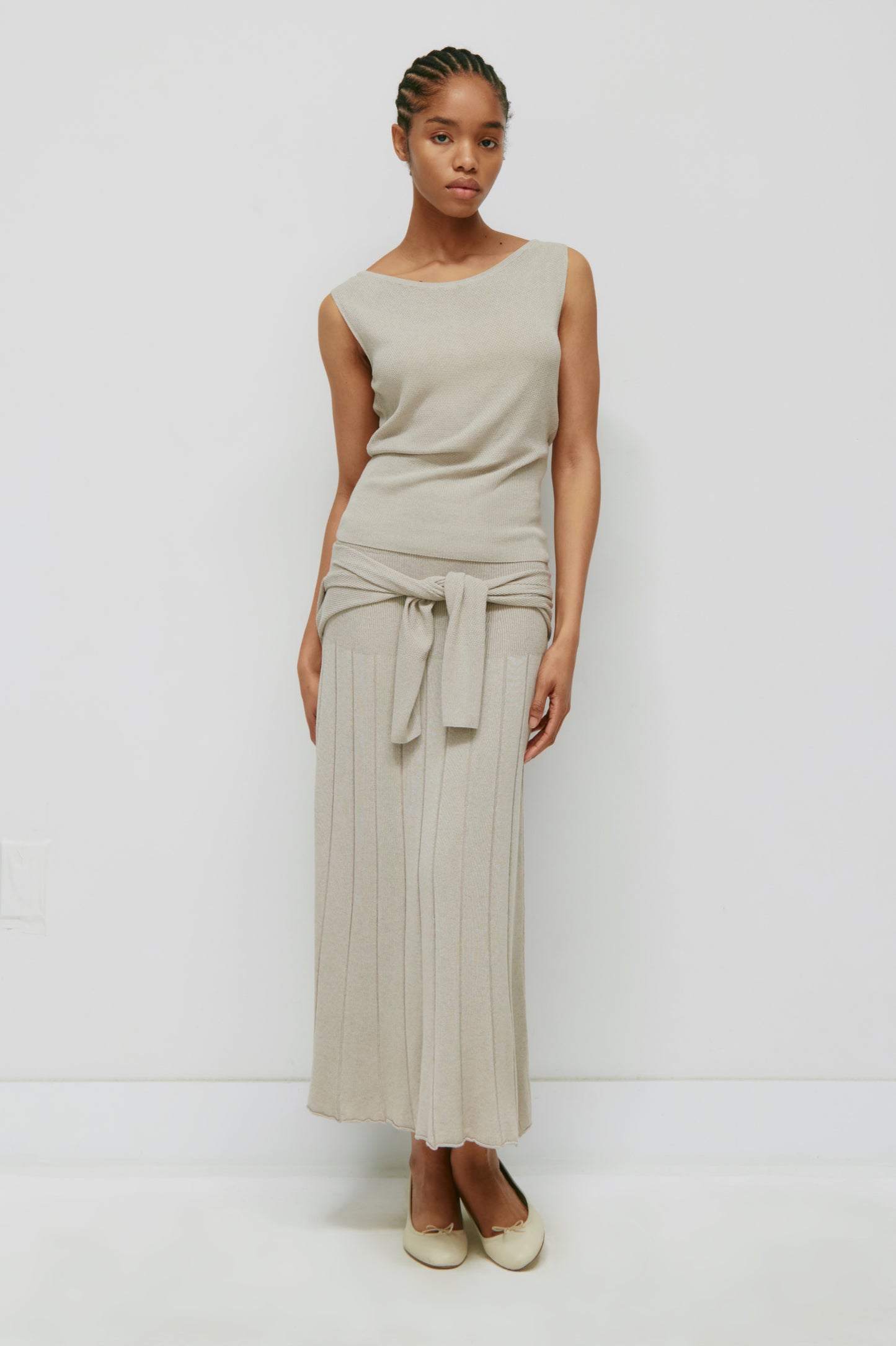 Women's Kenza Boatneck Tank in Lino