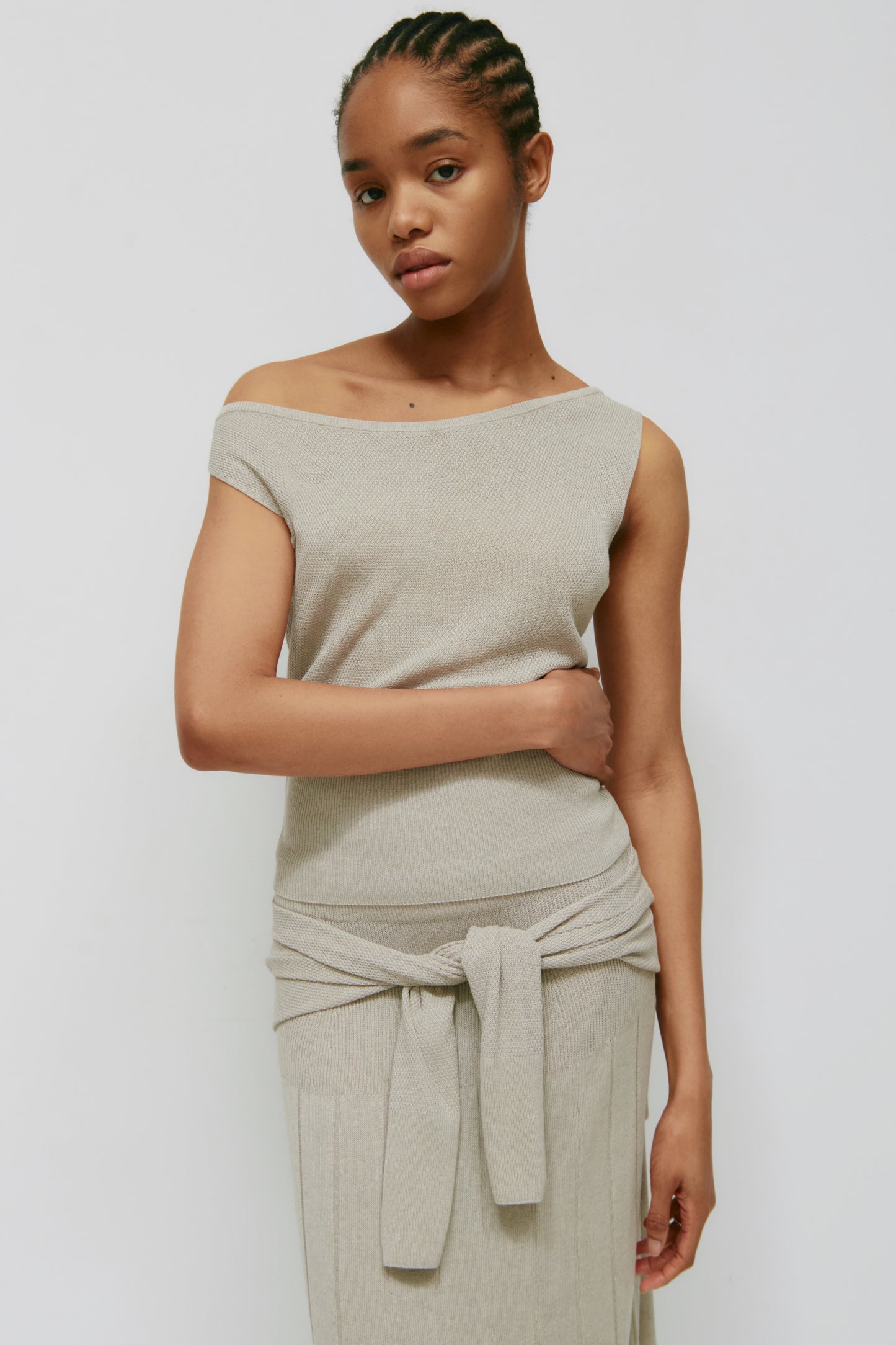 Women's Kenza Boatneck Tank in Lino