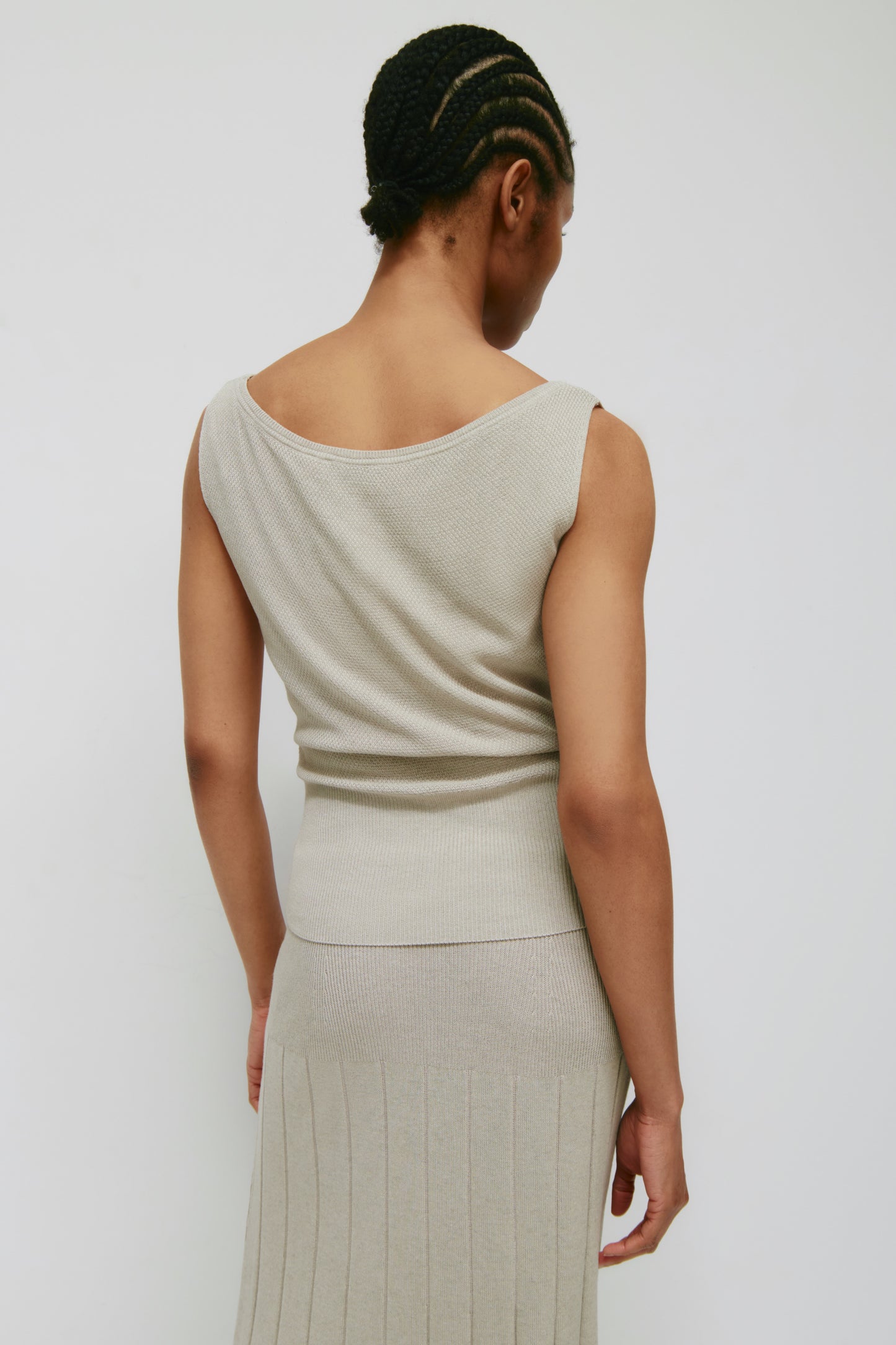 Women's Kenza Boatneck Tank in Lino