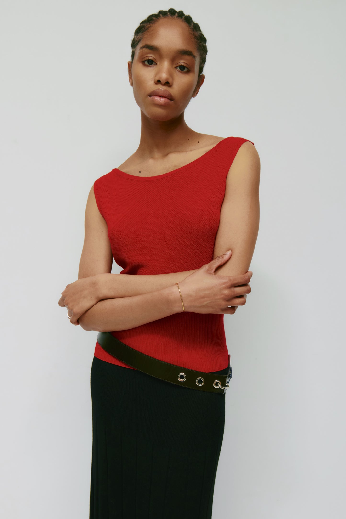 Women's Kenza Boatneck Tank in Salsa