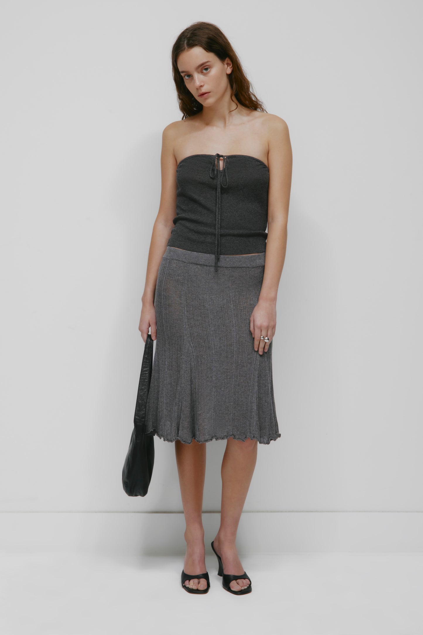Women's Kenza Keyhole Top in Almost Black