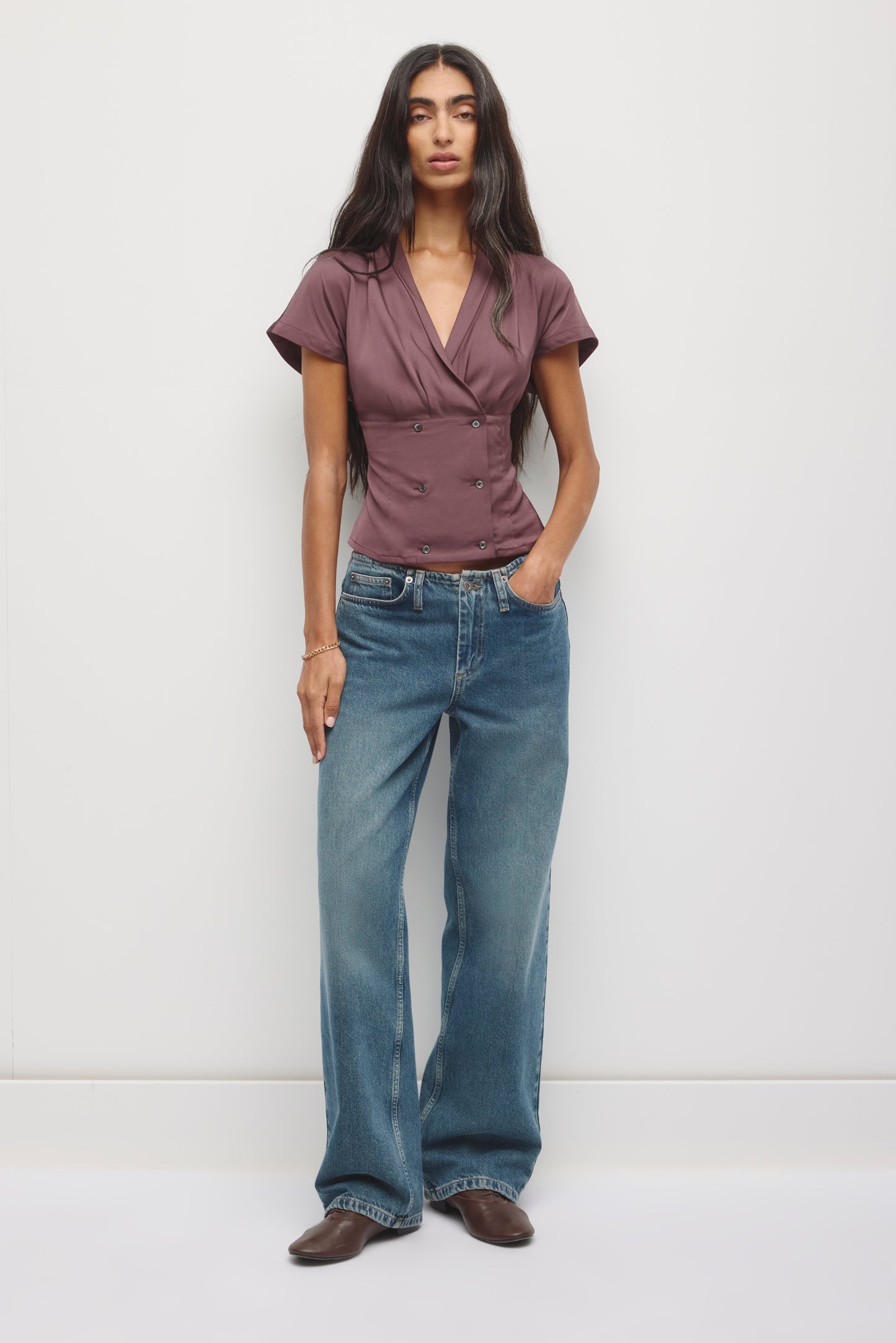 Women's Layali Blouse in Chocolate Plum