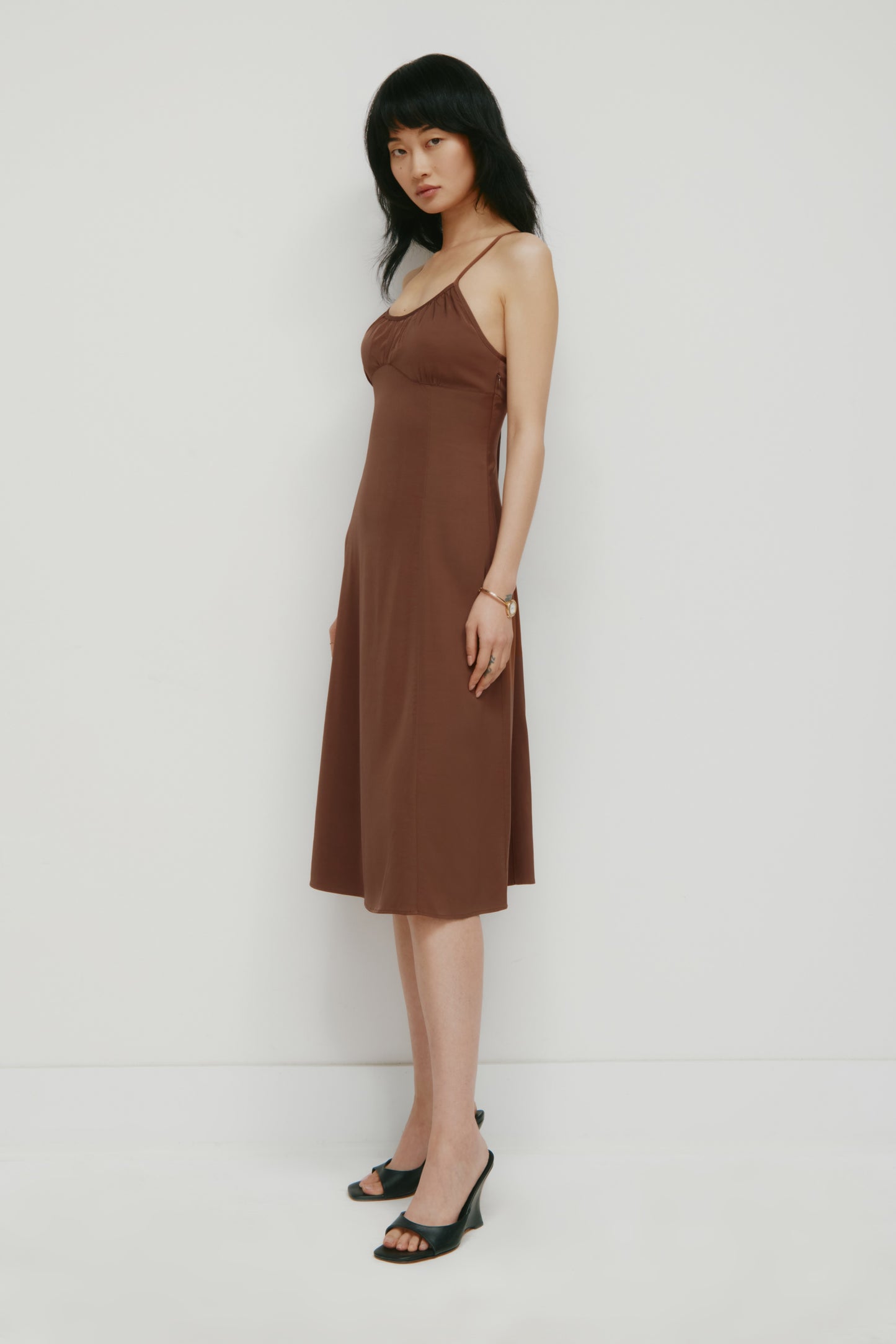 Women's Layali Halter Midi Dress in Cappuccino