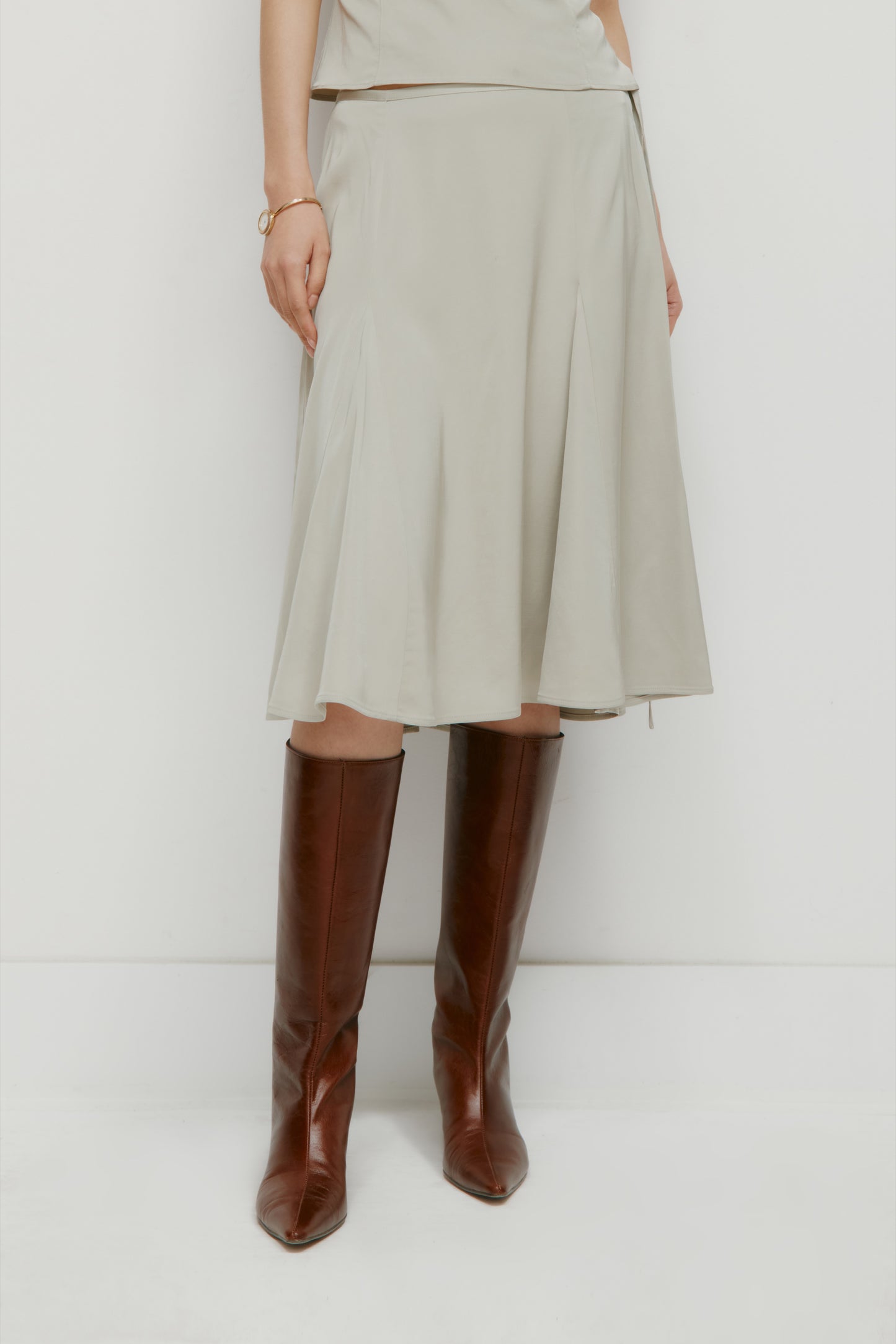 Women's Layali Midi Skirt in Dune Grass