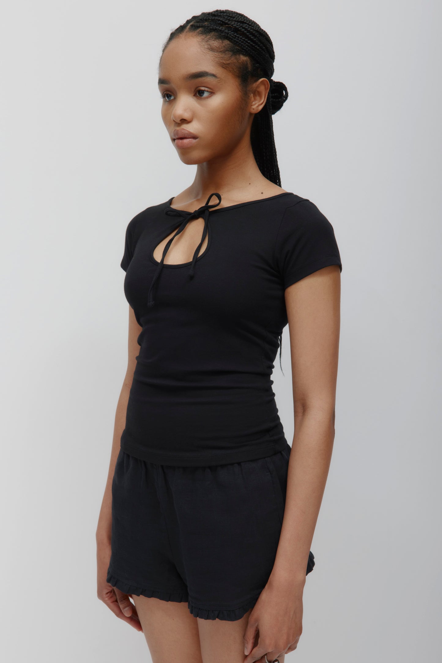 Women's Layn Keyhole Tee in Black