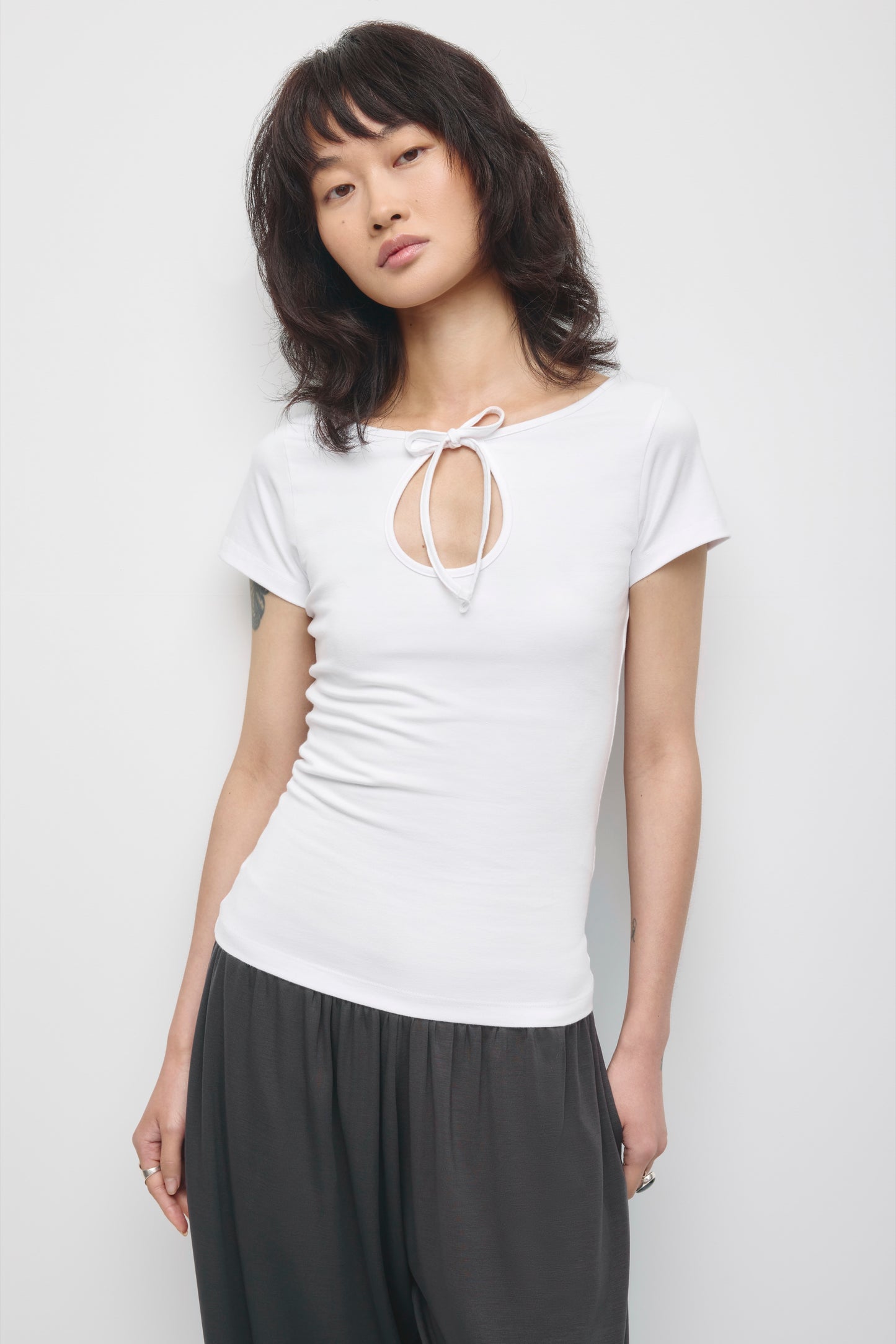 Women's Layn Keyhole Tee in White