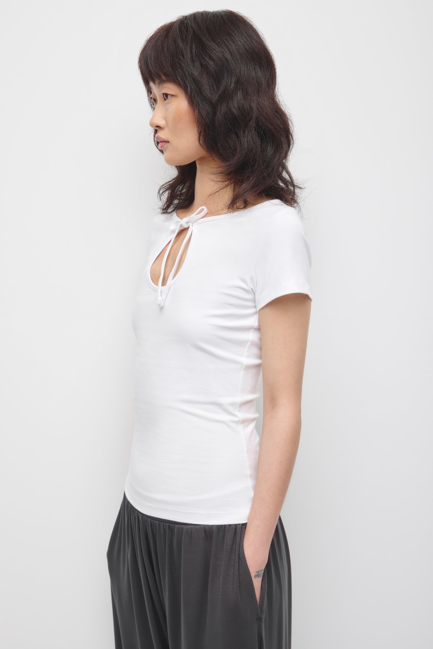Women's Layn Keyhole Tee in White