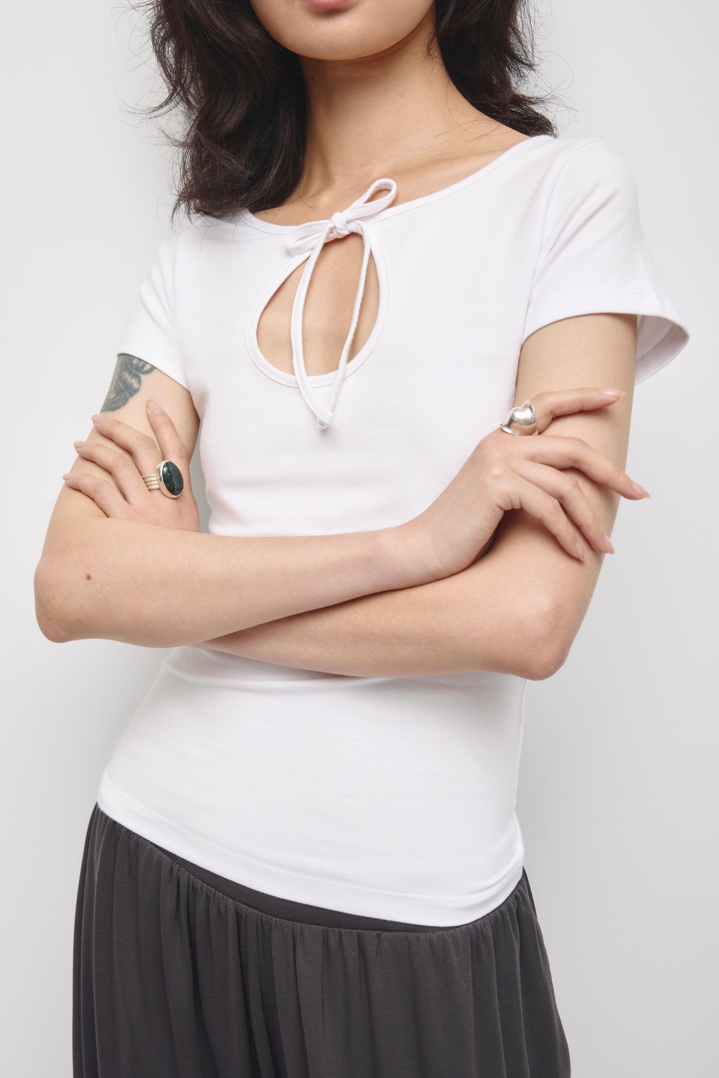 Women's Layn Keyhole Tee in White