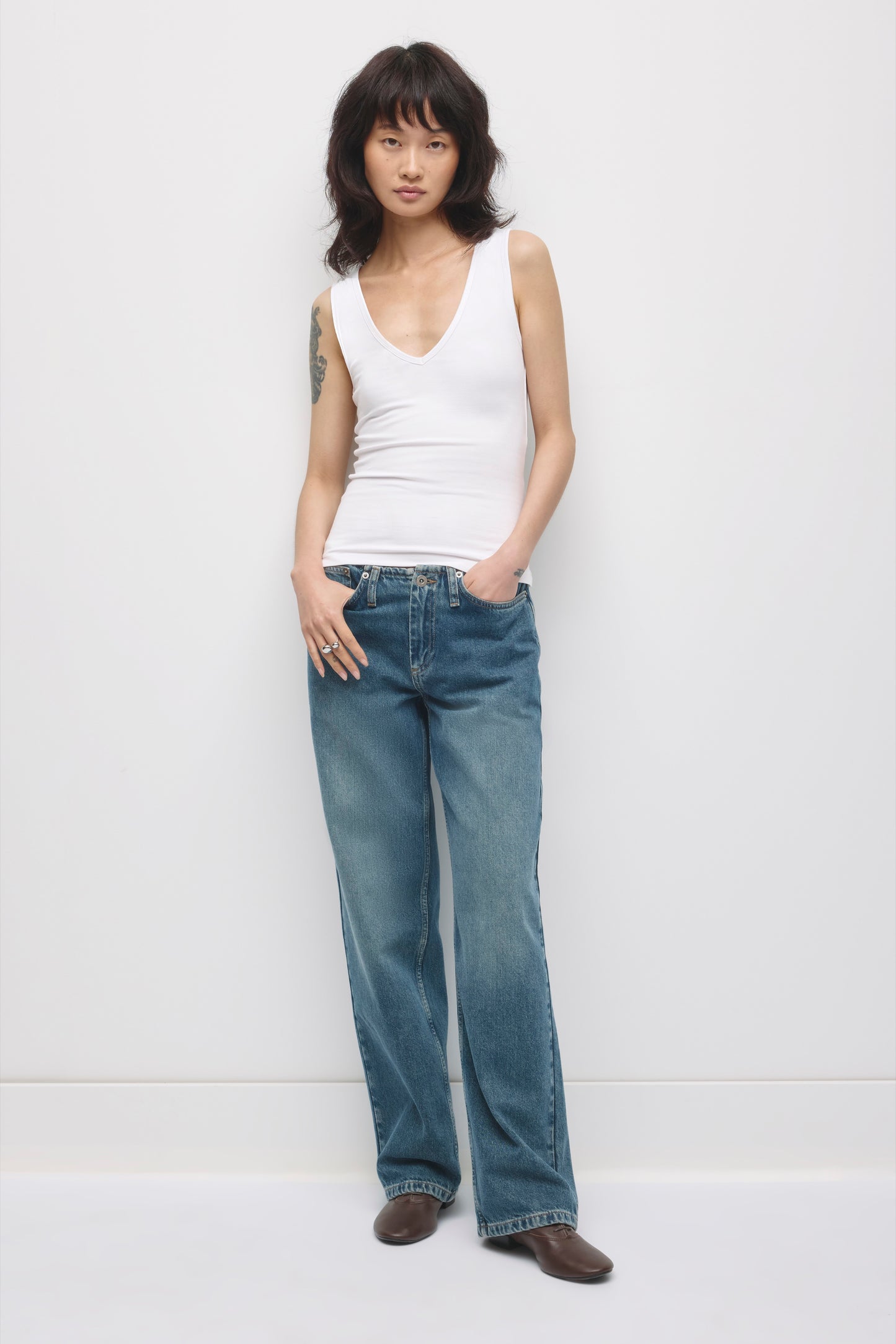Women's Layn V-Neck Tanks in White