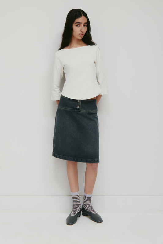 Women's Lina Low Rise Skirt in Storm Wash