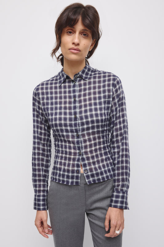 Women's Luma Check Shirt in Deep Ocean Check
