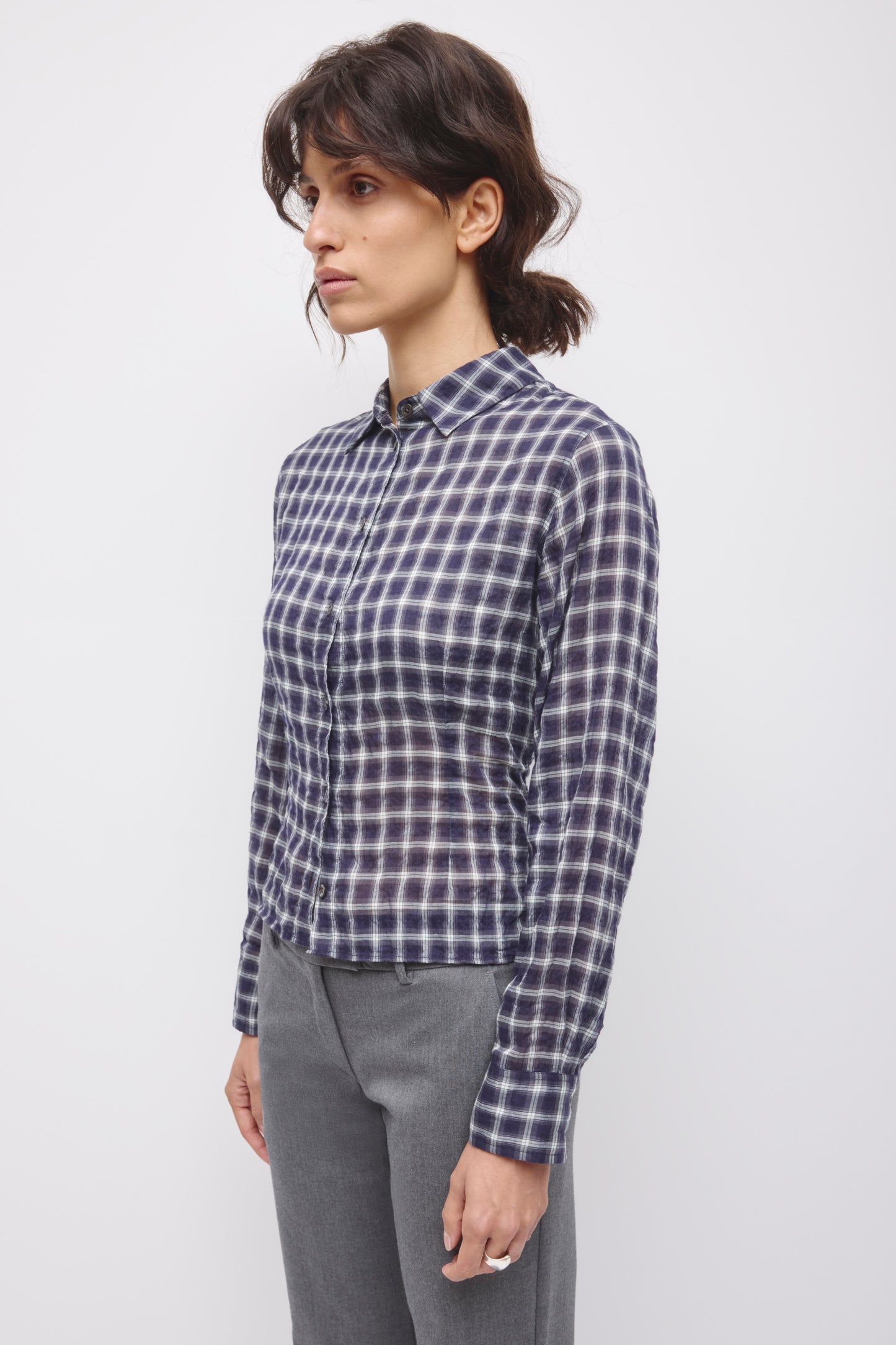 Women's Luma Check Shirt in Deep Ocean Check