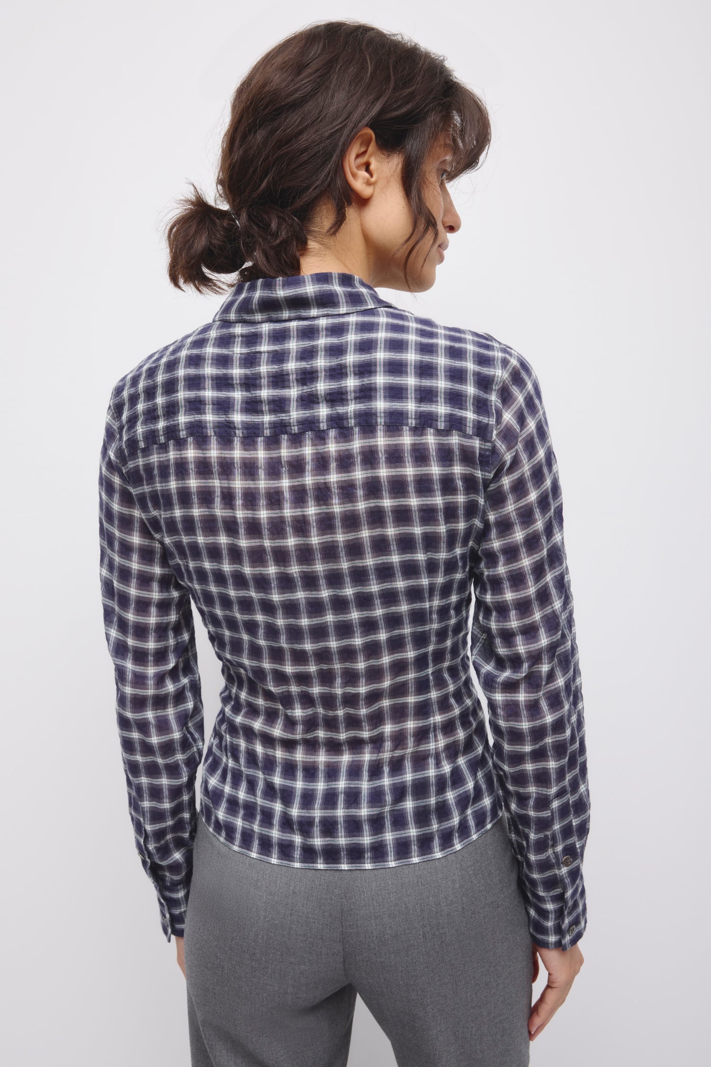 Women's Luma Check Shirt in Deep Ocean Check