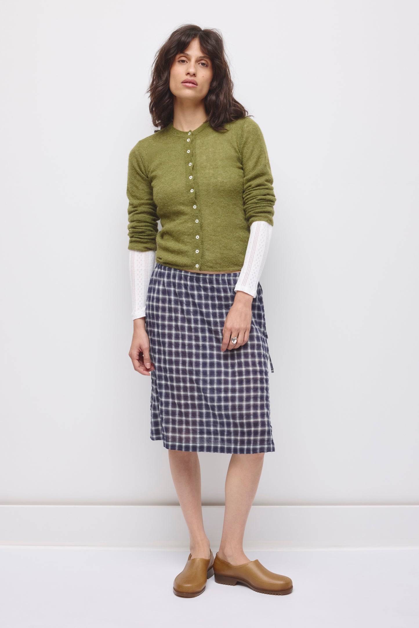 Women's Luma Check Skirt in Deep Ocean Check