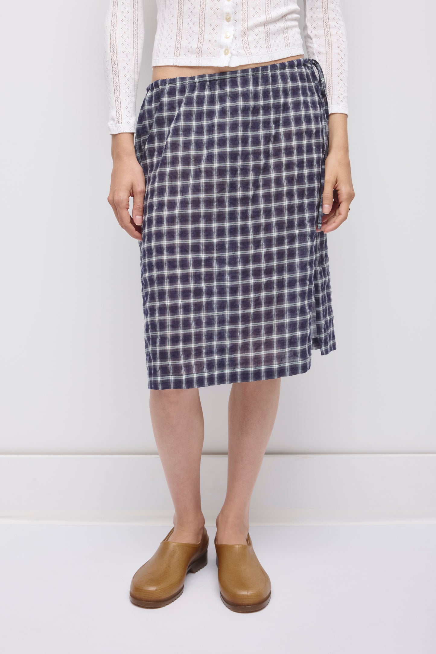Women's Luma Check Skirt in Deep Ocean Check