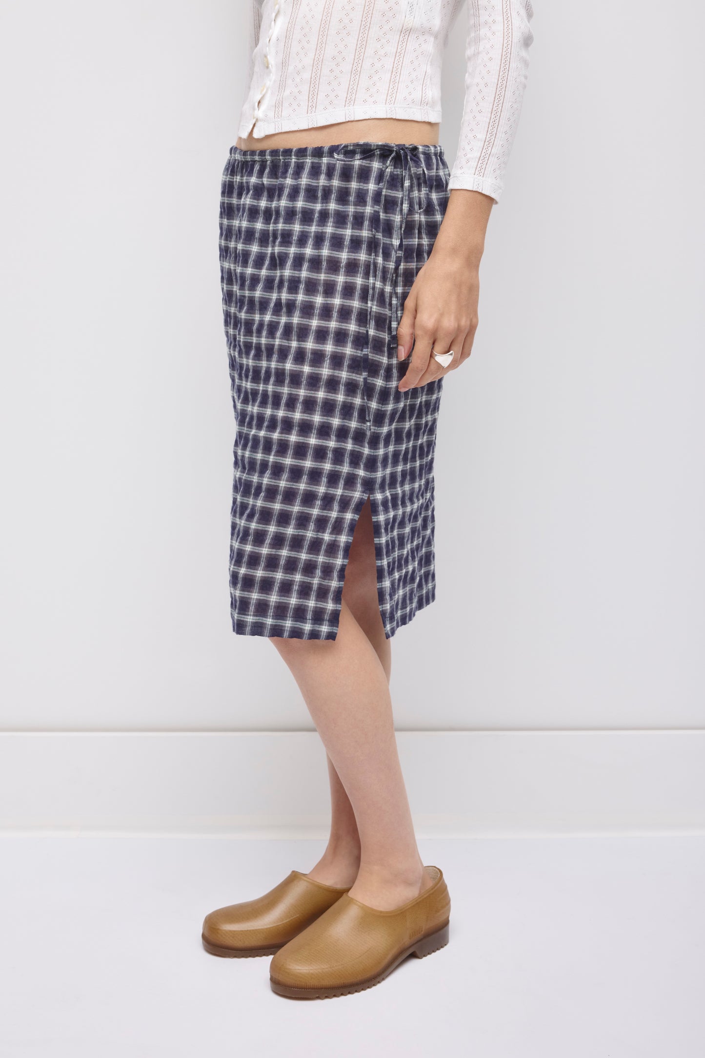 Women's Luma Check Skirt in Deep Ocean Check