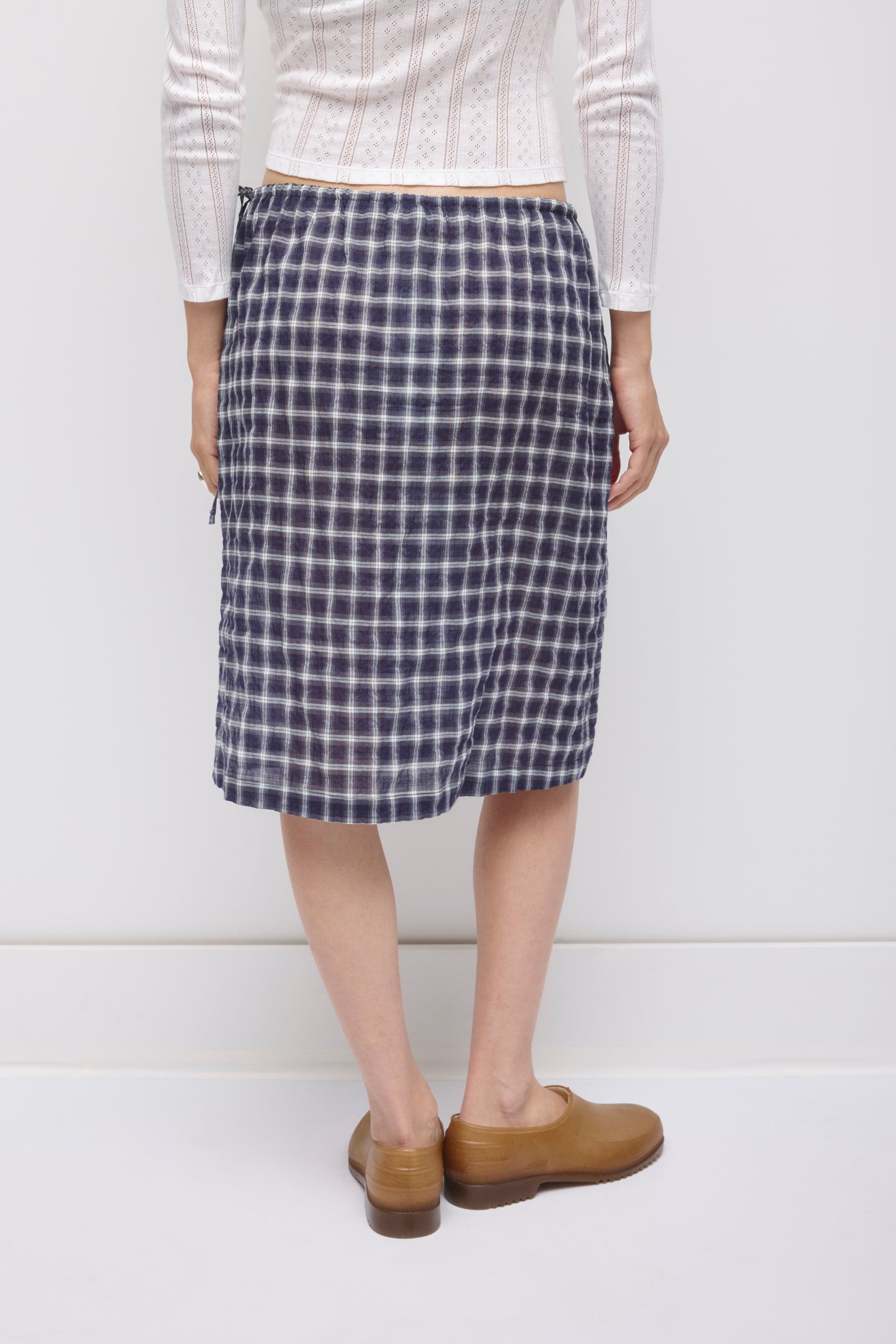 Women's Luma Check Skirt in Deep Ocean Check