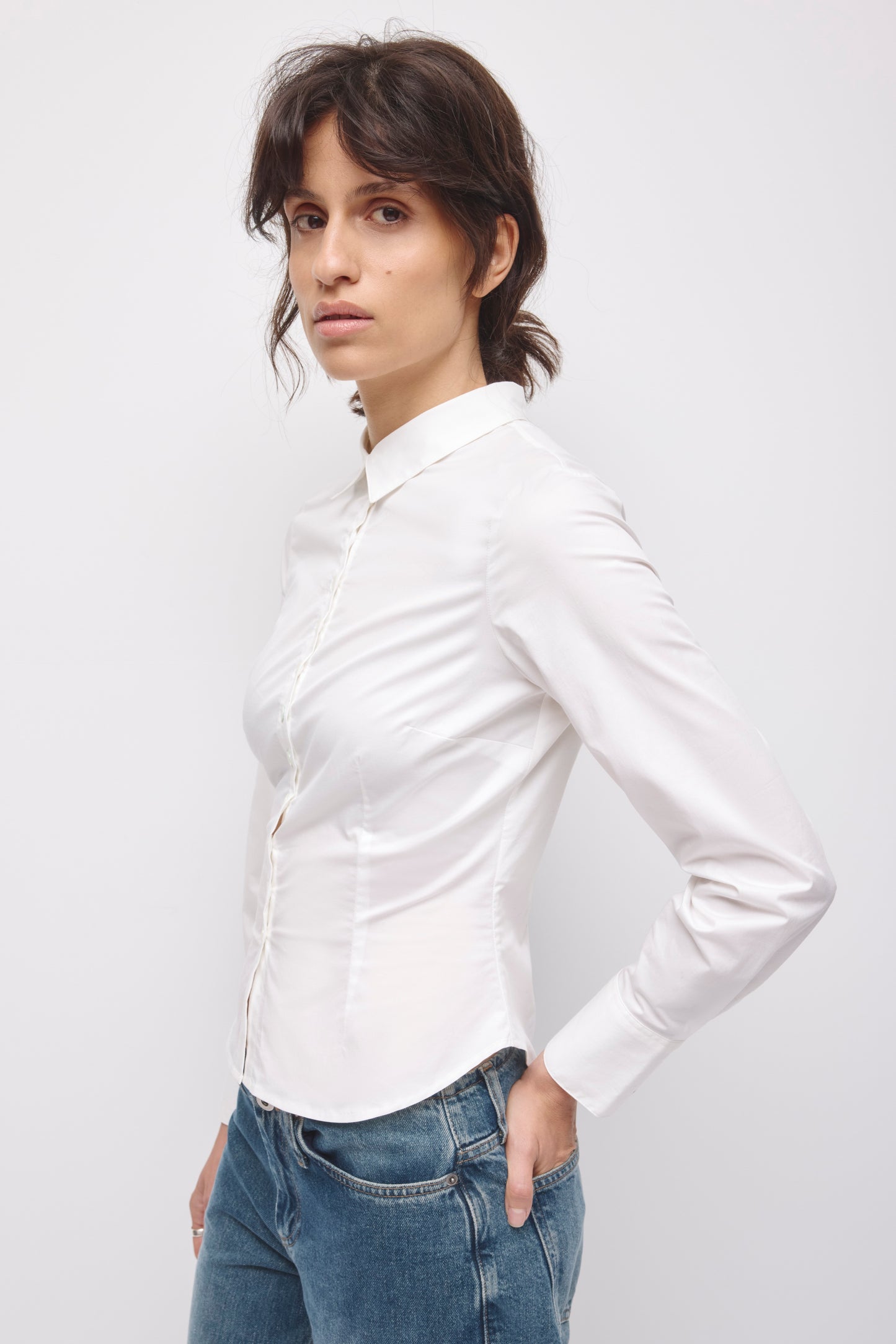 Women's Mahla Fitted Shirt in White
