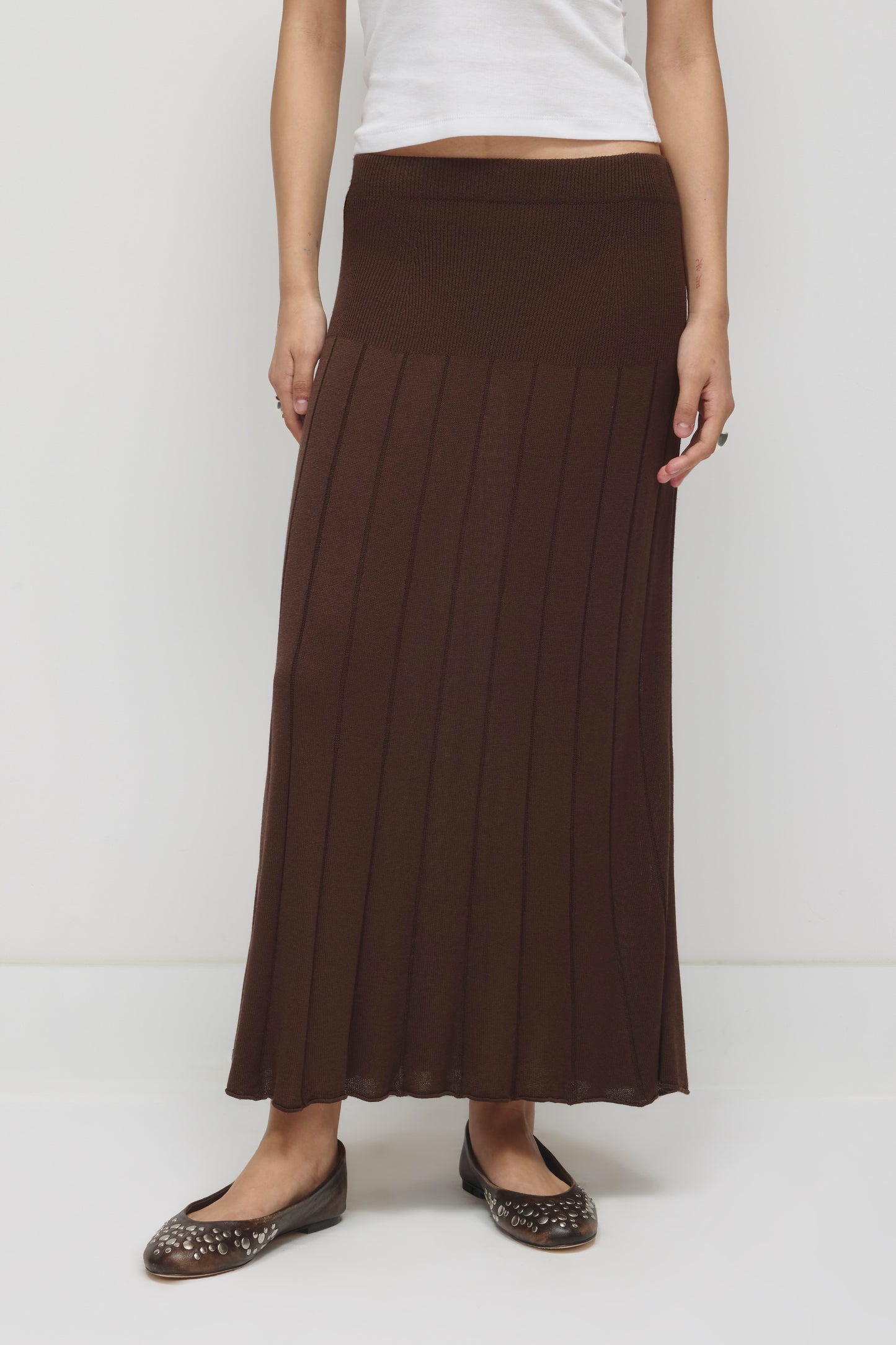Women's Mesh Skirt in Brown