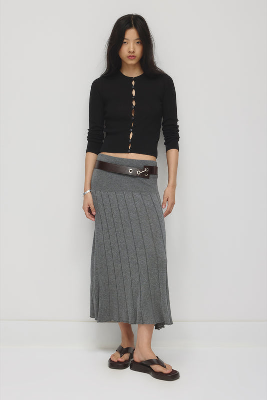 Women's Mesh Skirt in Charcoal