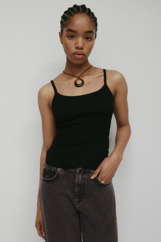 Women's Micro Rib Cami in Black